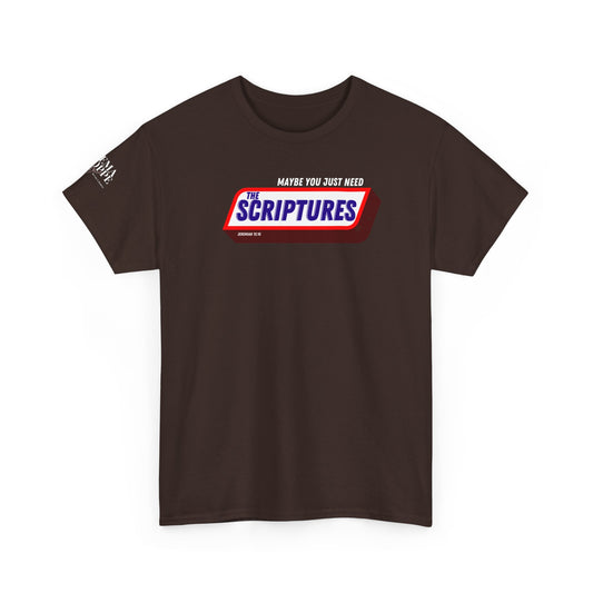 Scriptures Satisfy Heavy Cotton Tee Bible Humor