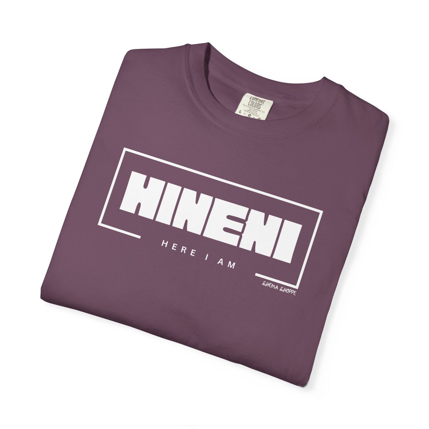 Hineni Hebrew Unisex T-Shirt - Here I am Comfort Color Cotton Shirt