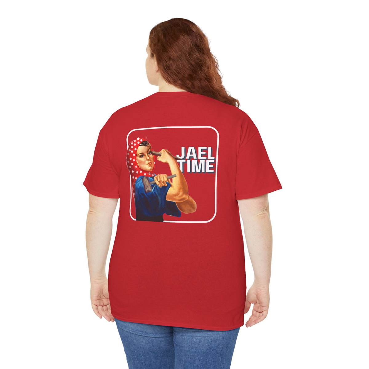 'Jael Time' Humorous Bible Story T-Shirt with Tent Peg and Hammer Design Cotton Tee
