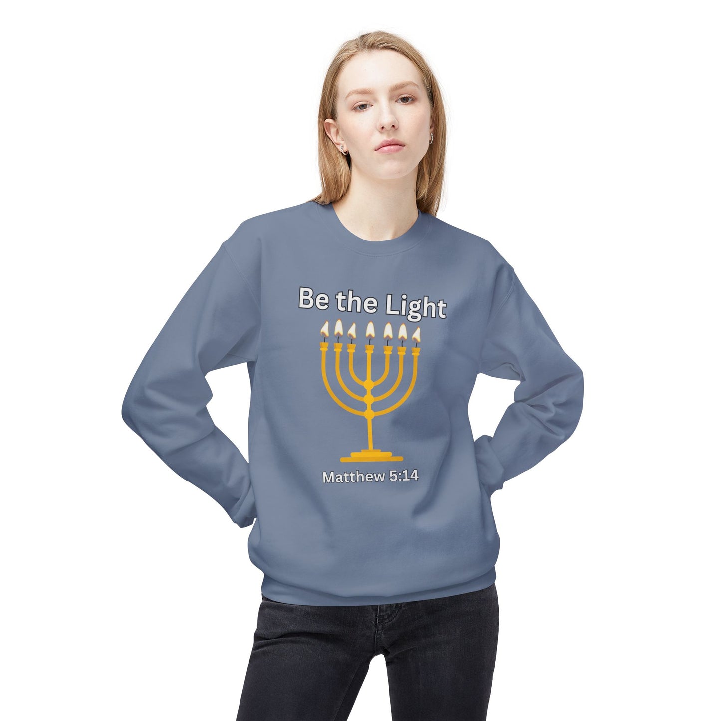 Be The Light Unisex Midweight Softstyle Fleece Crewneck Sweatshirt