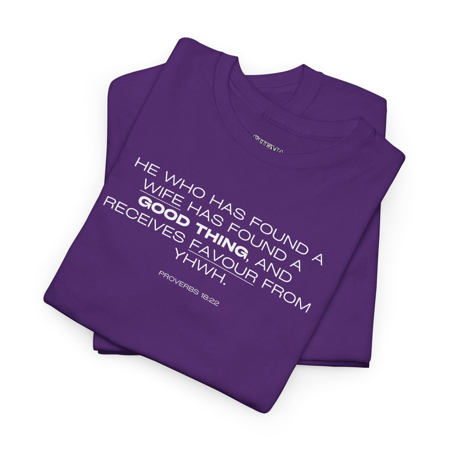 Proverbs 18:22 Men's Tee - Engagements, Weddings, Anniversaries- For The Coordinated Couple 100% Cotton