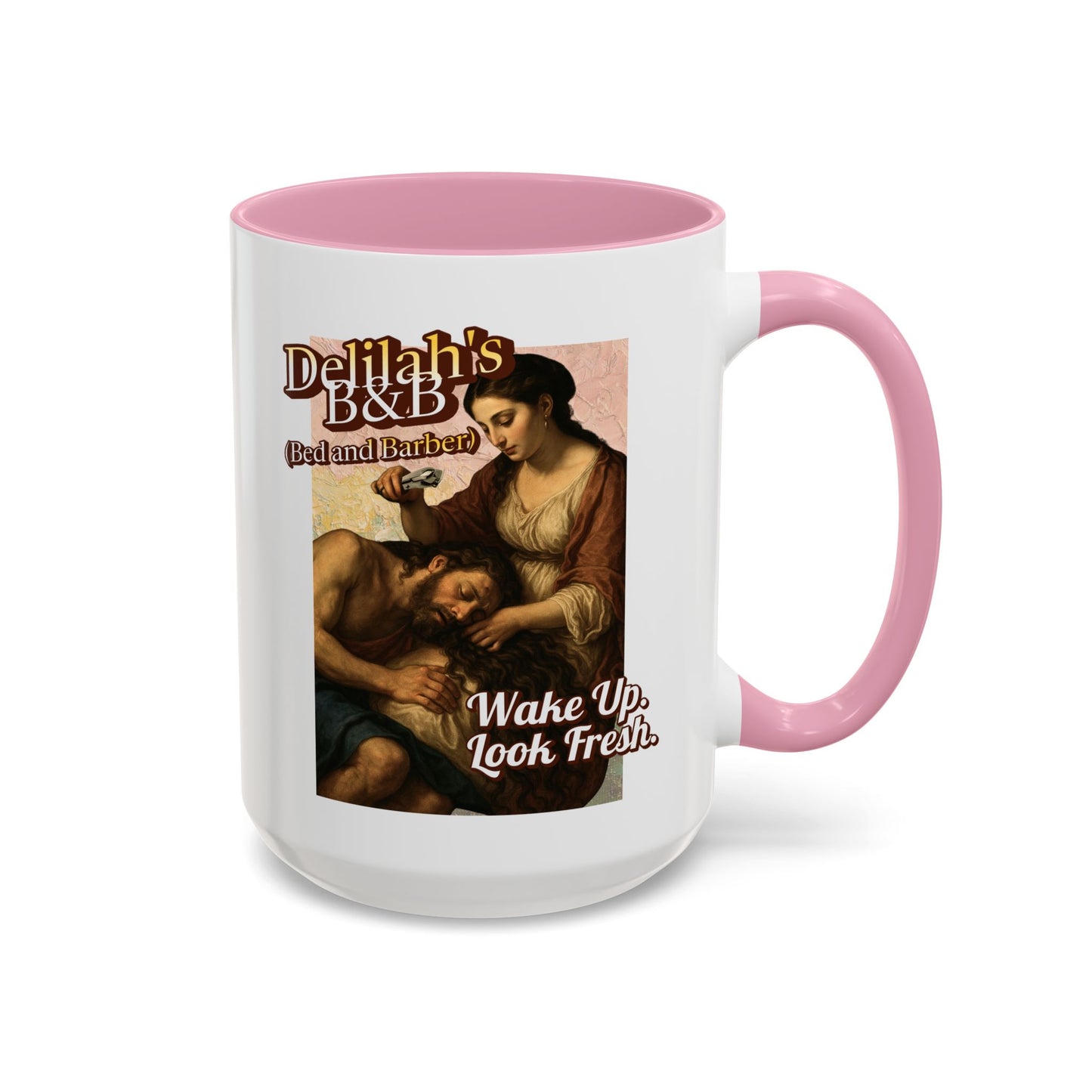 Funny Vintage Sampson Delilah's B&B Coffee Mug Bible Humor