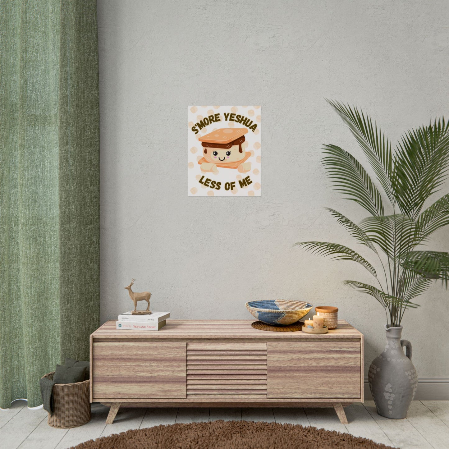 Cute S'more Yeshua Rolled Poster, Whimsical Wall Art, Sweet Kitchen Decor, Playful Gift Idea, Kids Room Wall Art