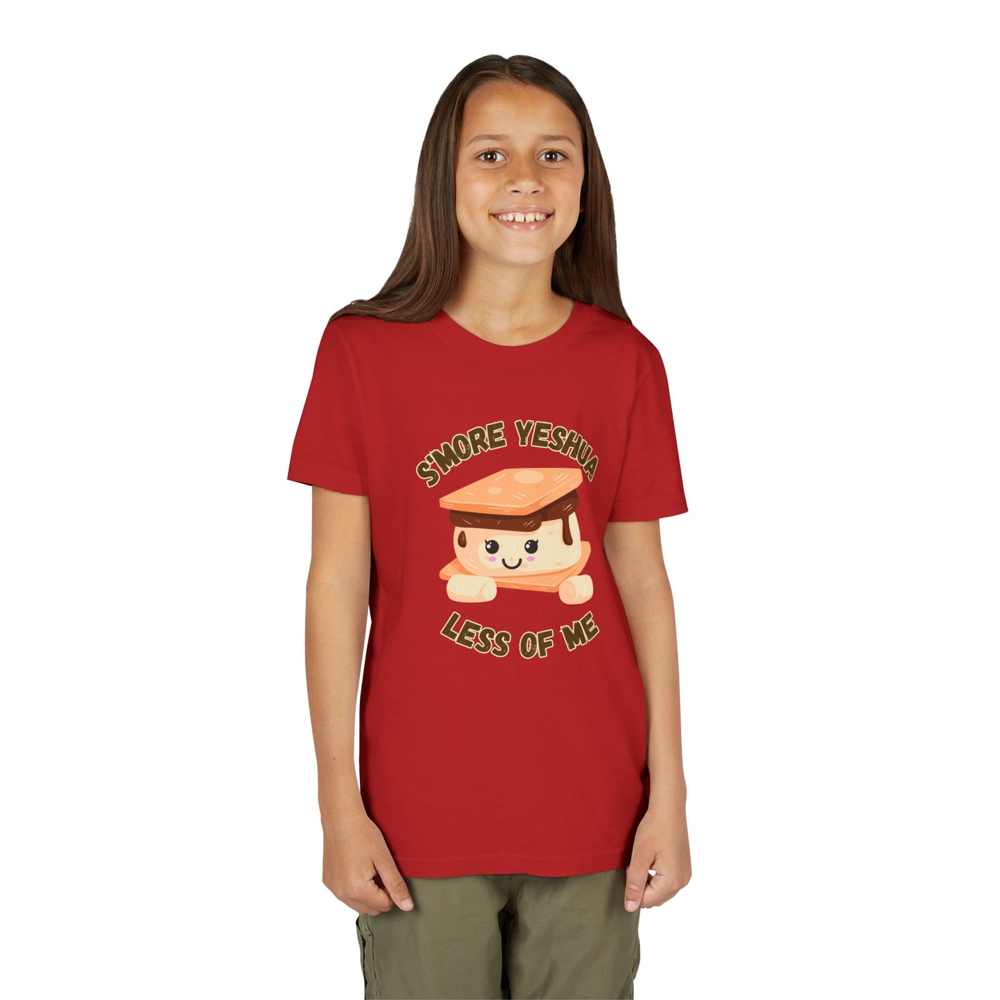 Youth T-Shirt - More Yeshua, Less of Me Shirt Cute S'mores for Sukkot