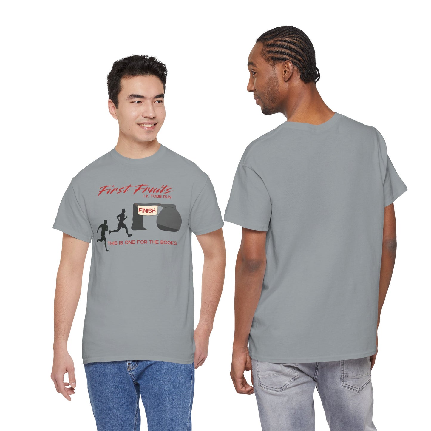 First Fruits 1k Tomb Run Unisex Tee - Funny Biblical Design