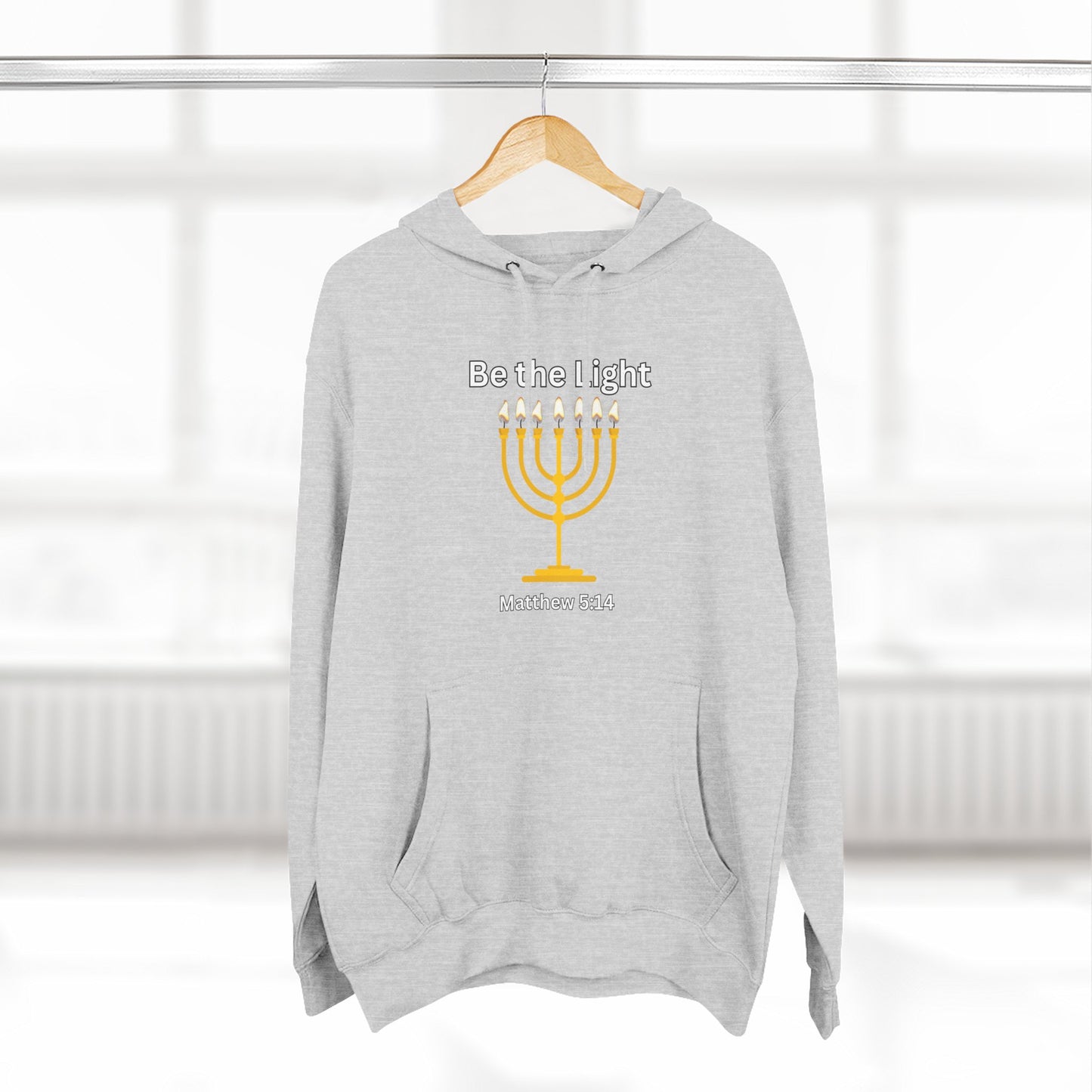 Be The Light Menorah Three-Panel Fleece Hoodie