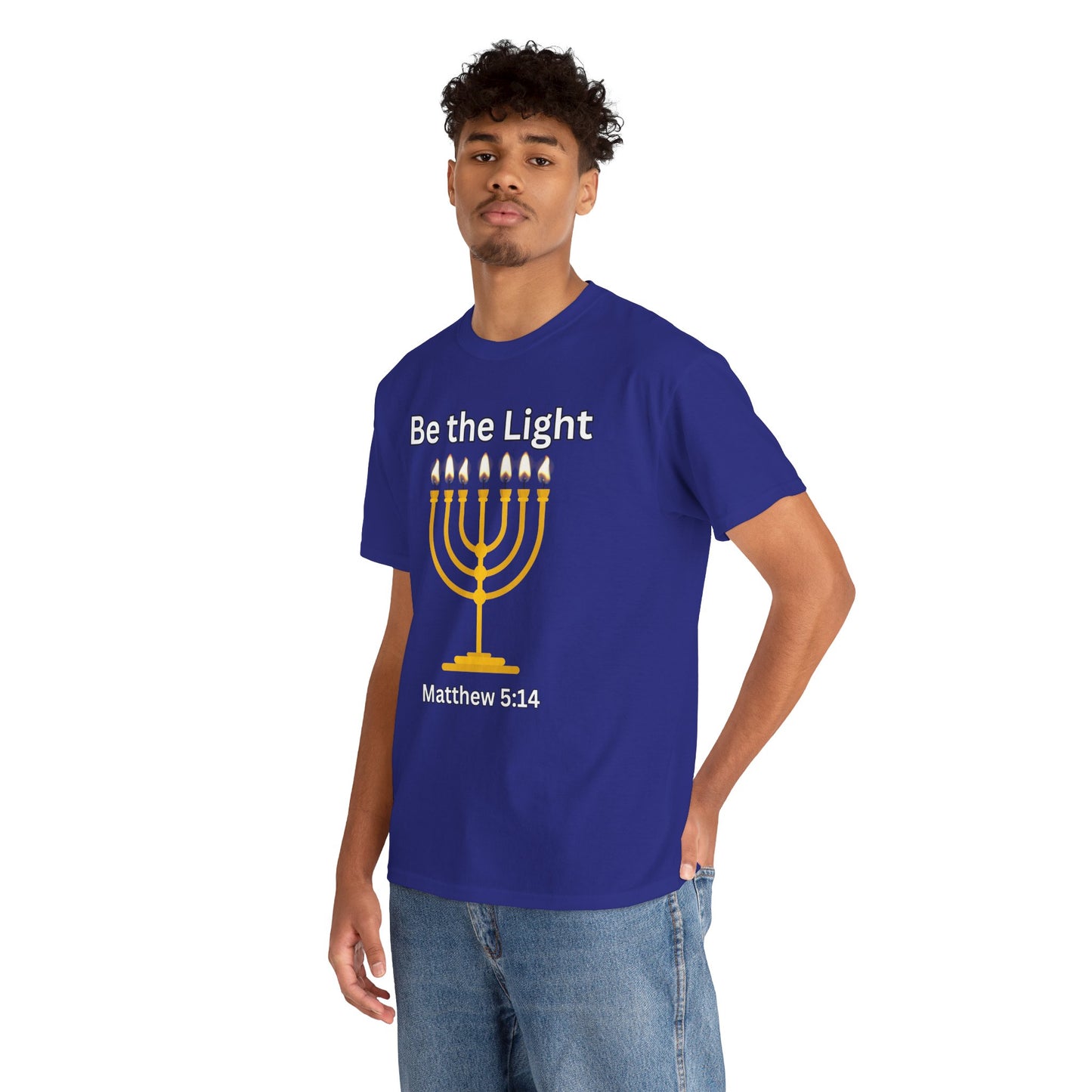 Be the Light Menorah: Unisex Heavy Cotton Tee Matthew 5:14