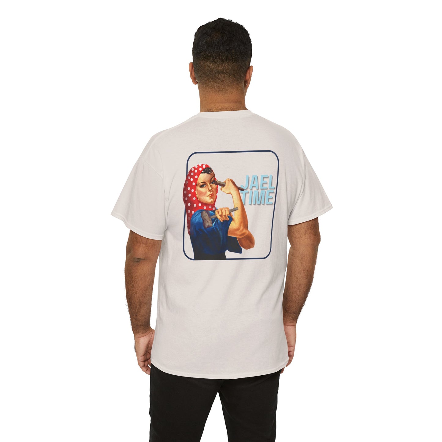 'Jael Time' Humorous Bible Story T-Shirt with Tent Peg and Hammer Design Cotton Tee