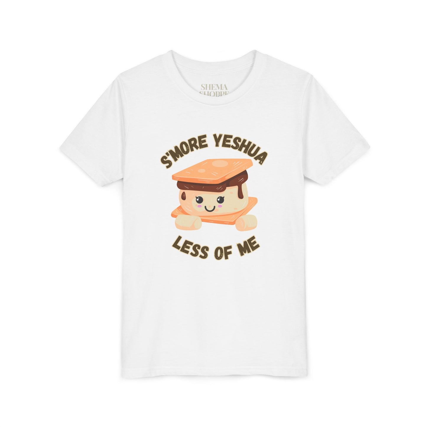 Youth T-Shirt - More Yeshua, Less of Me Shirt Cute S'mores for Sukkot