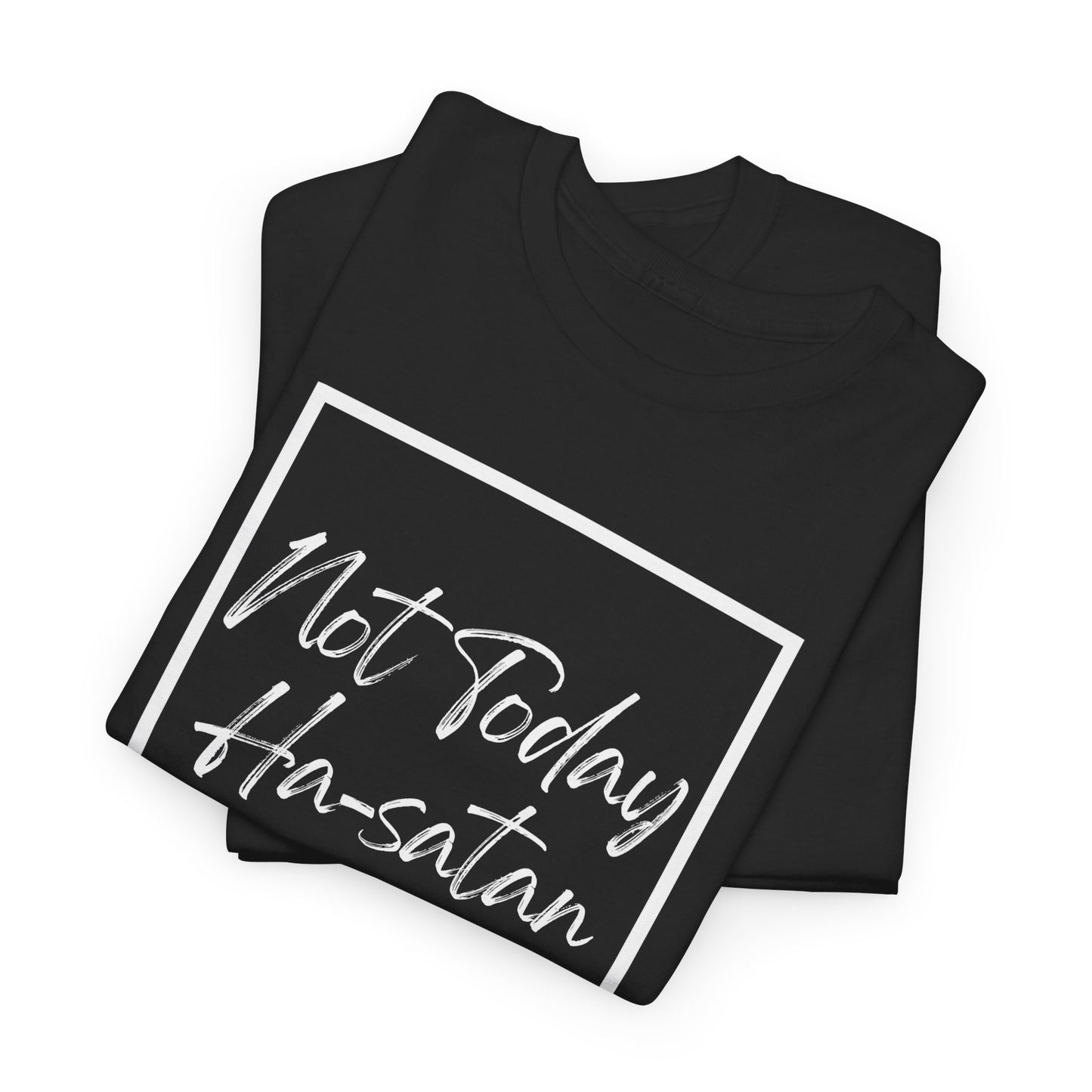 "Not Today Ha-satan" Cotton Tee Minimal Script Graphic Tee