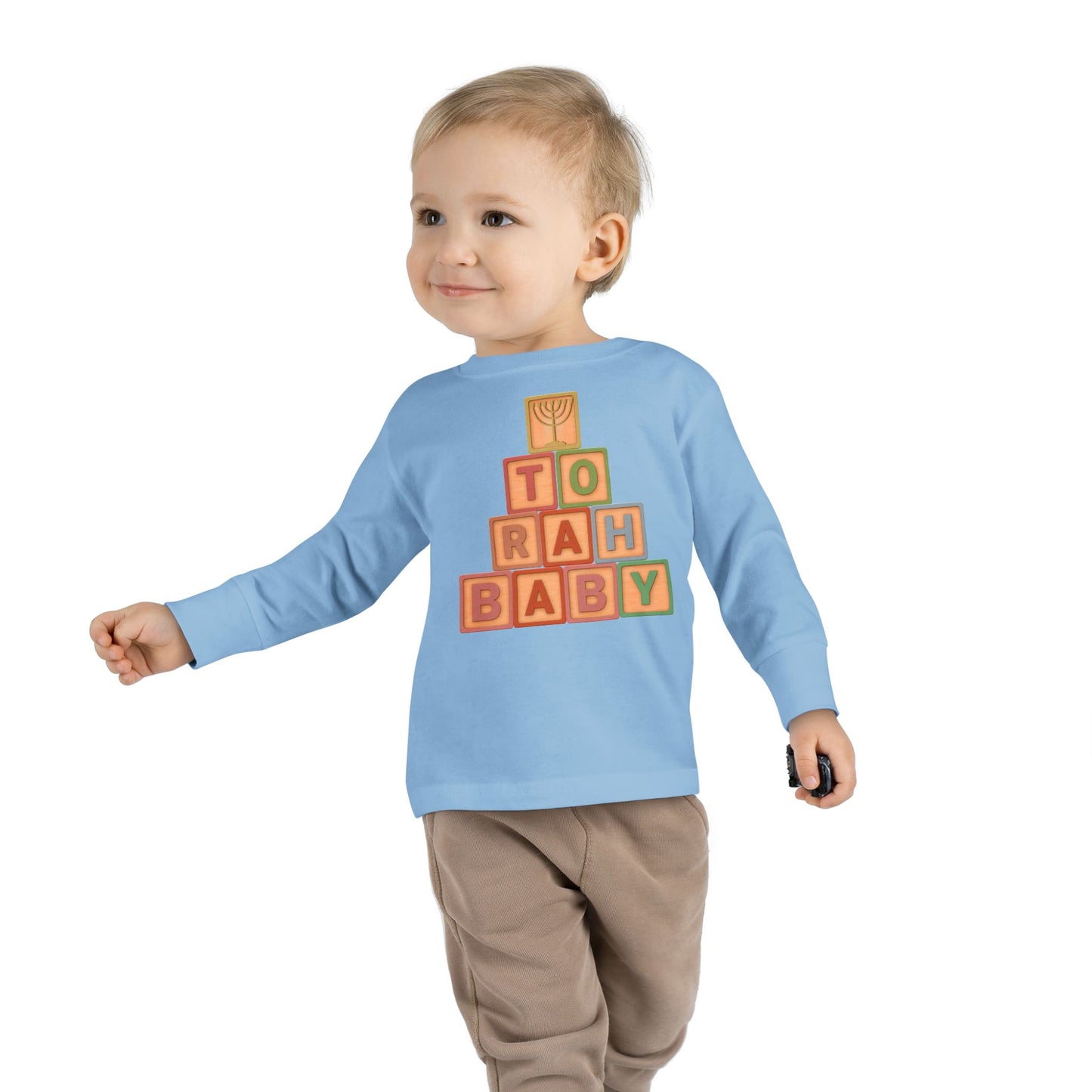 Torah Baby Menorah Blocks- Toddler Long Sleeve Tee