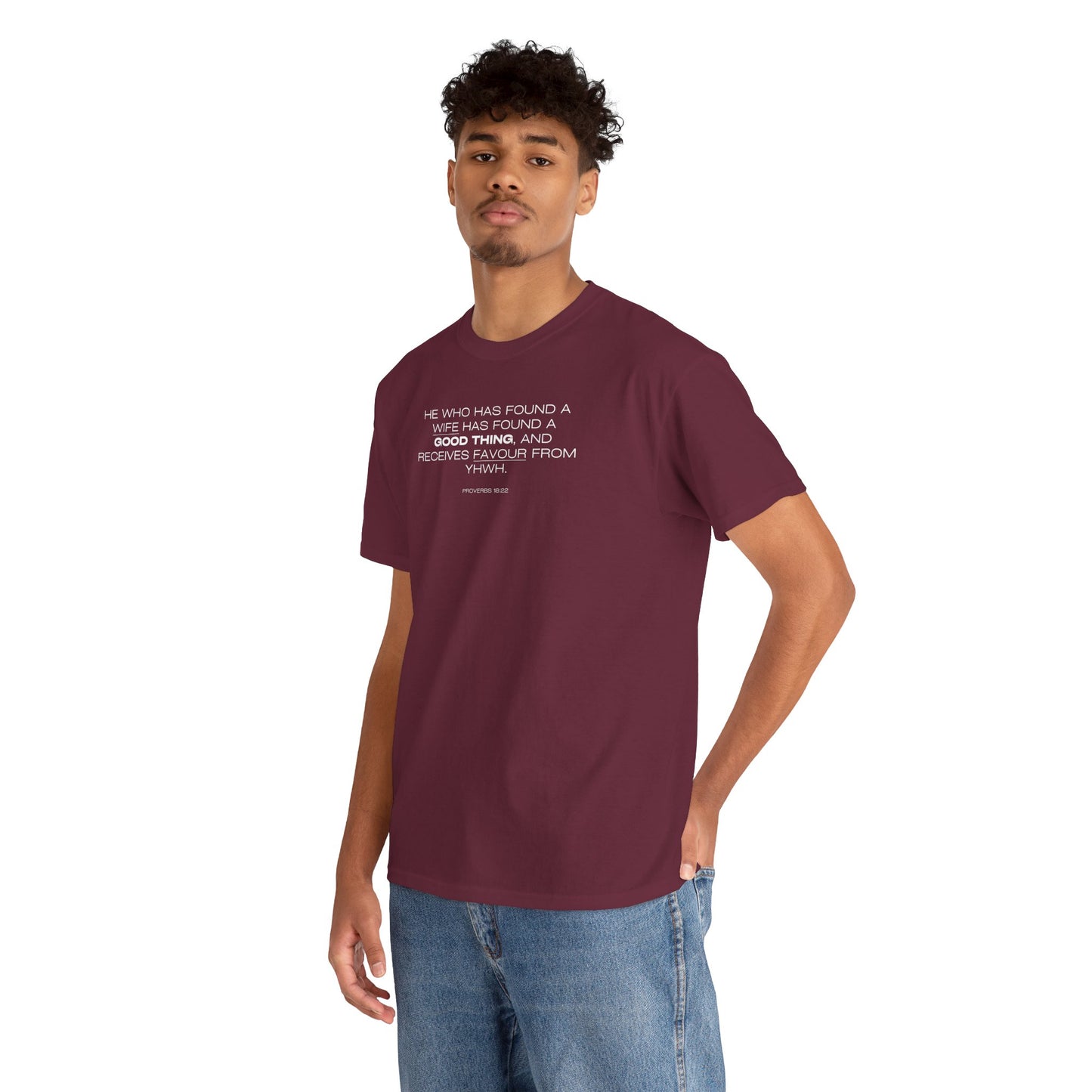 Proverbs 18:22 Men's Tee - Engagements, Weddings, Anniversaries- For The Coordinated Couple 100% Cotton