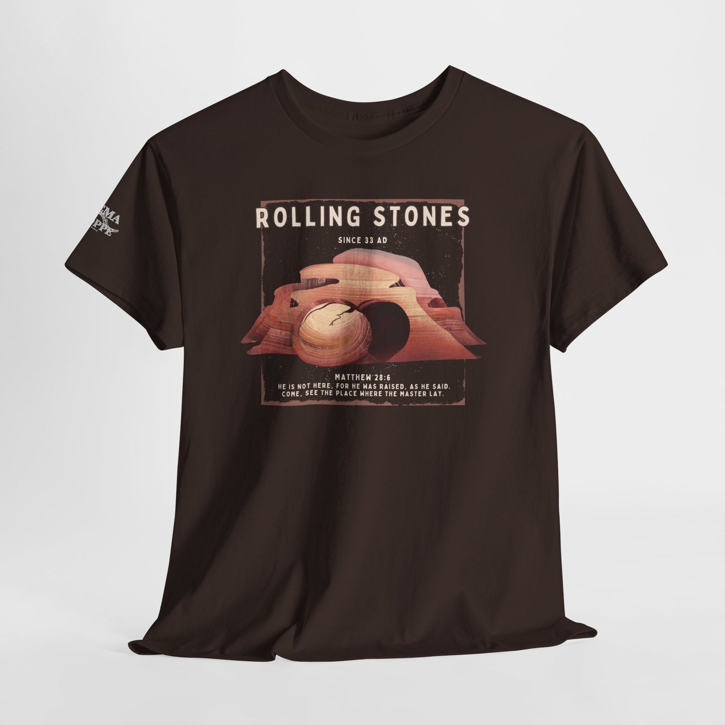 Rolling Stones Since 33 AD Biblical Graphic Tee — "Hebrew Hahas" Vintage Faith Shirt