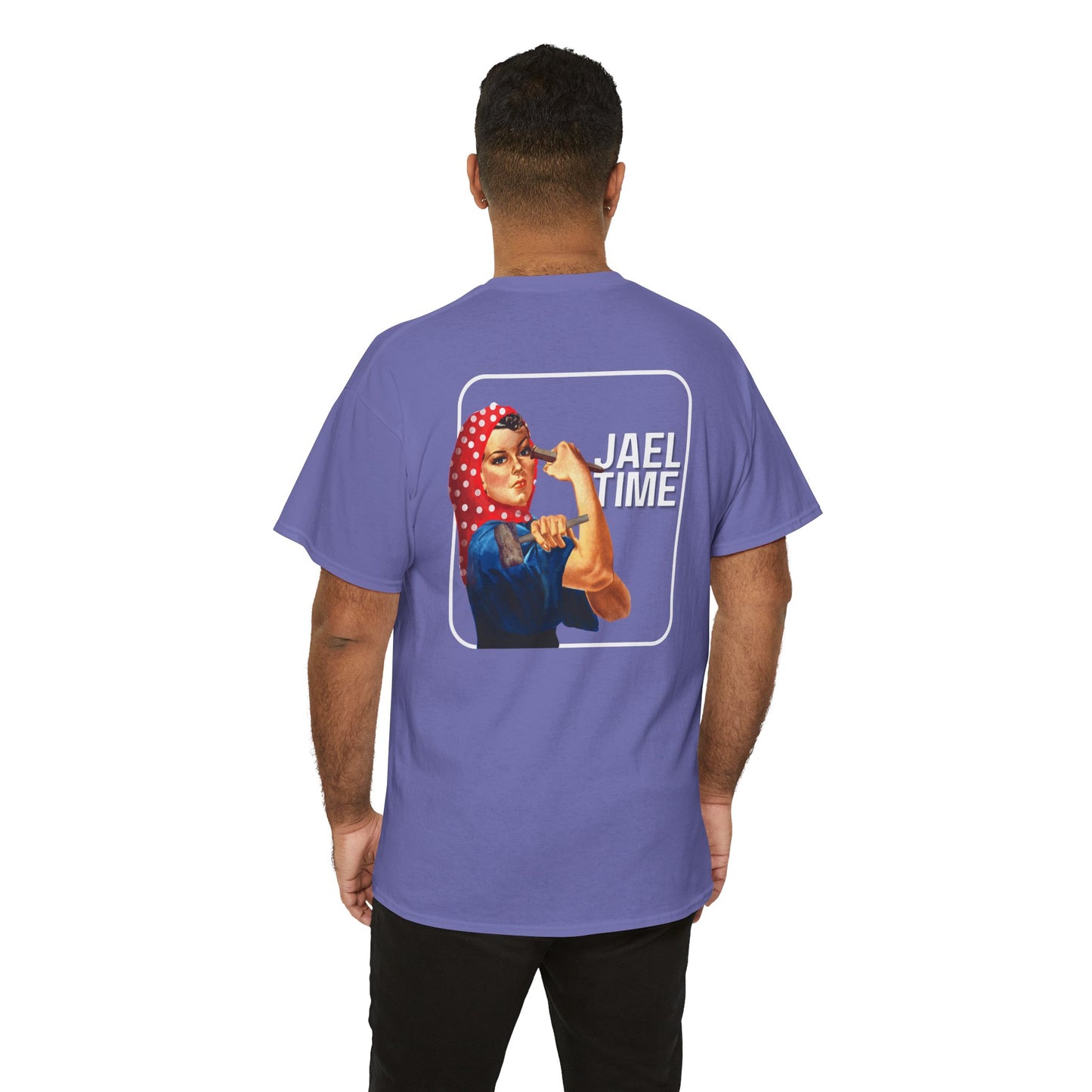 'Jael Time' Humorous Bible Story T-Shirt with Tent Peg and Hammer Design Cotton Tee
