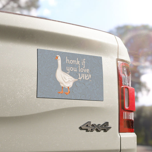 Honk If You Love Yeshua Car Magnet, Funny Car Accessories, Gift for Bible Lovers, Quirky Vehicle Decor