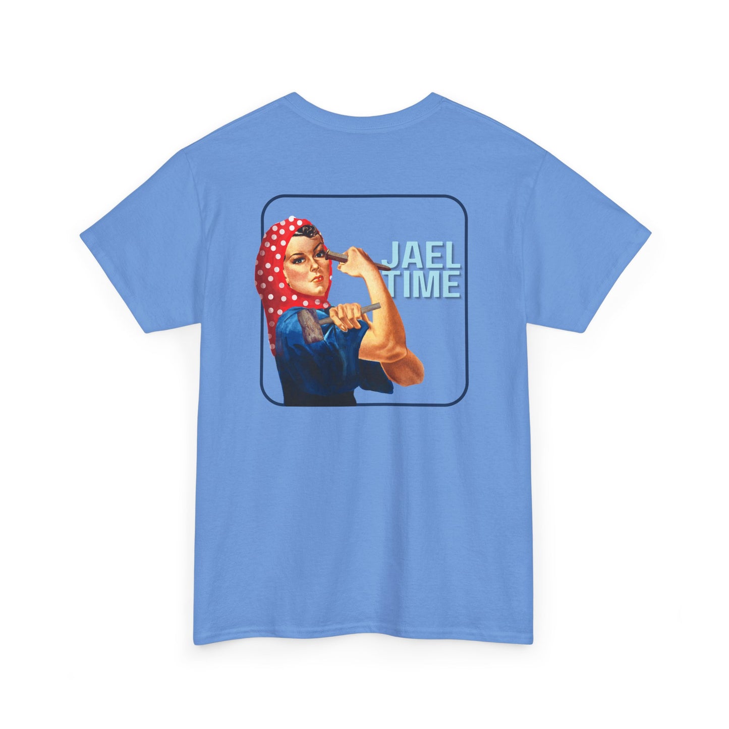 'Jael Time' Humorous Bible Story T-Shirt with Tent Peg and Hammer Design Cotton Tee