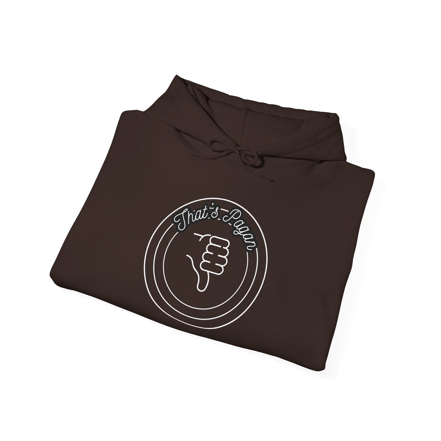 Thar's Pagan Thumbs Down Circle Hoodie — Retro Grunge Anti-Approval Graphic Sweatshirt