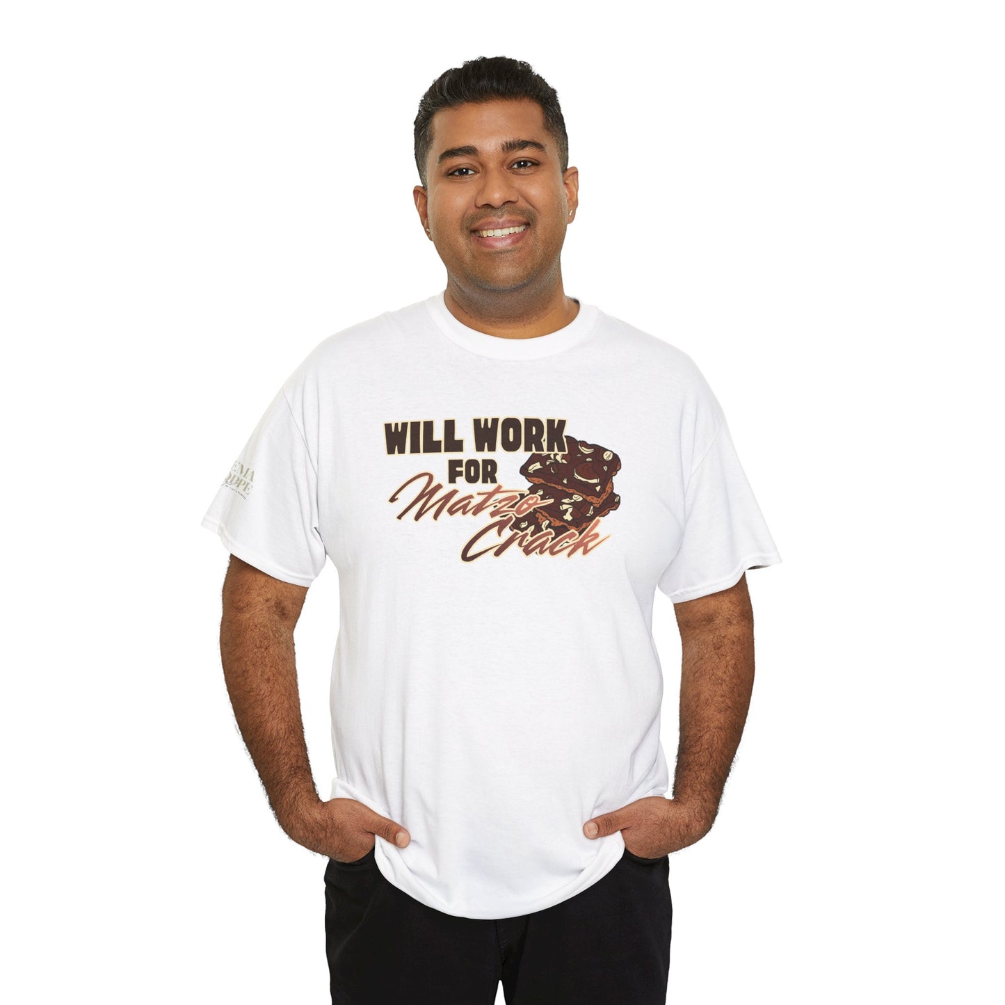 Will Work for Matzo Crack Funny Passover Unleavened Bread T‑Shirt