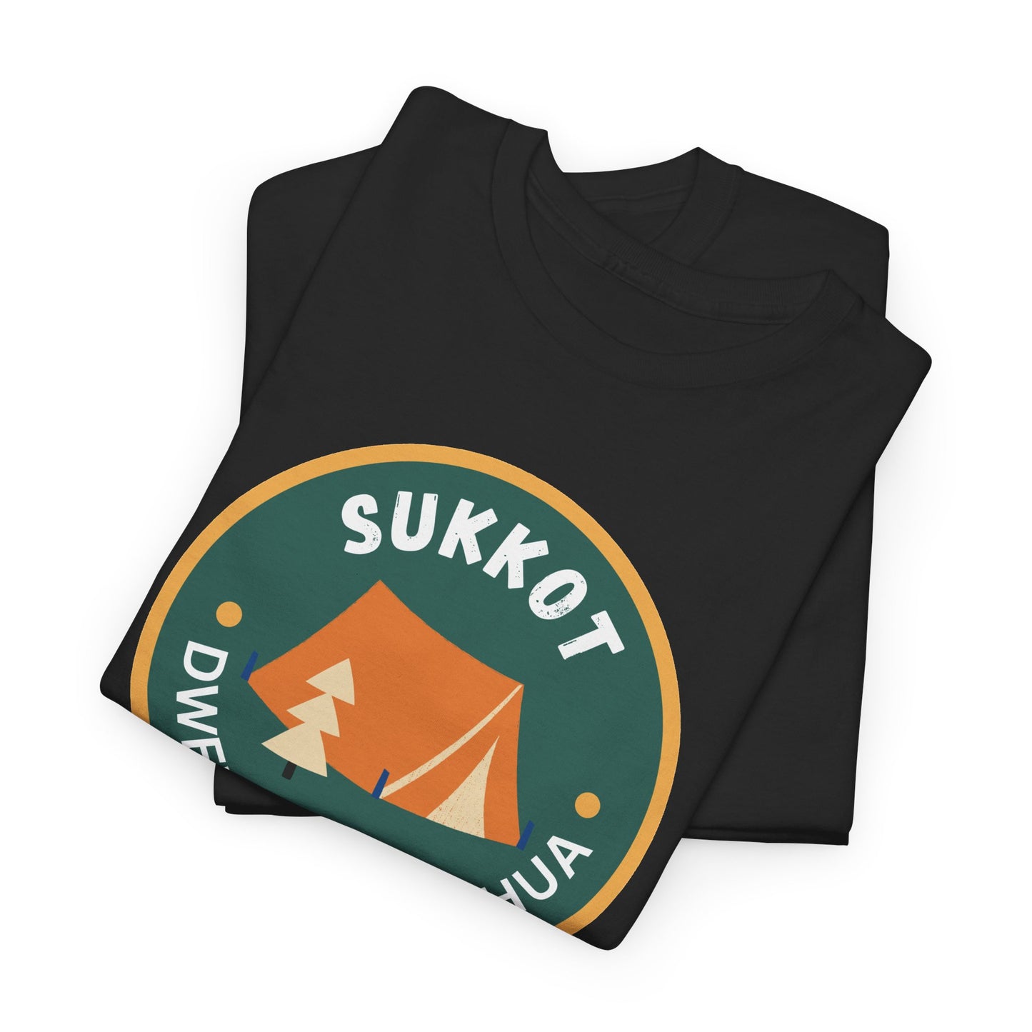 Sukkot Camping Tee — “Dwell With Yeshua” Biblical Feast T‑Shirt
