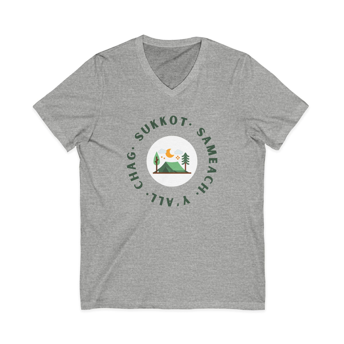 Chag Sukkot Tabernacles Light Colors Jersey Short Sleeve V-Neck Tee