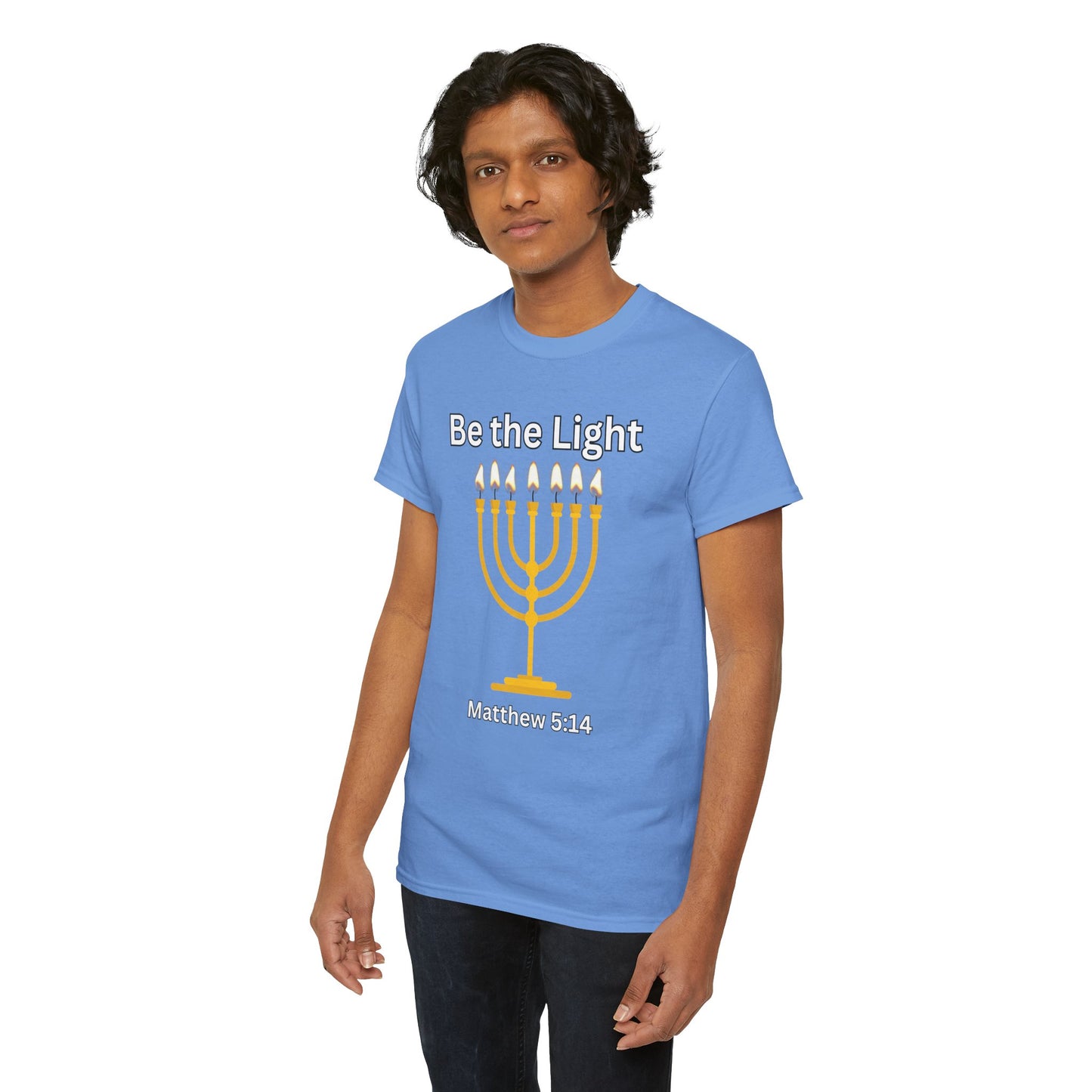 Be the Light Menorah: Unisex Heavy Cotton Tee Matthew 5:14