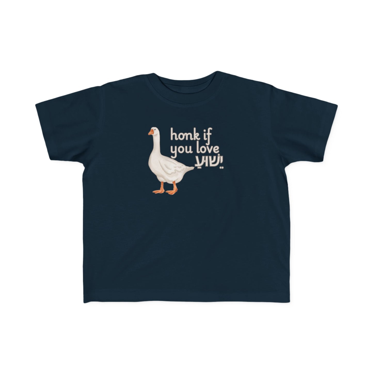 Torah Toddler Goose Tee — "Honk If You Love Yeshua" Cute Animal Baby Shirt (Canada)