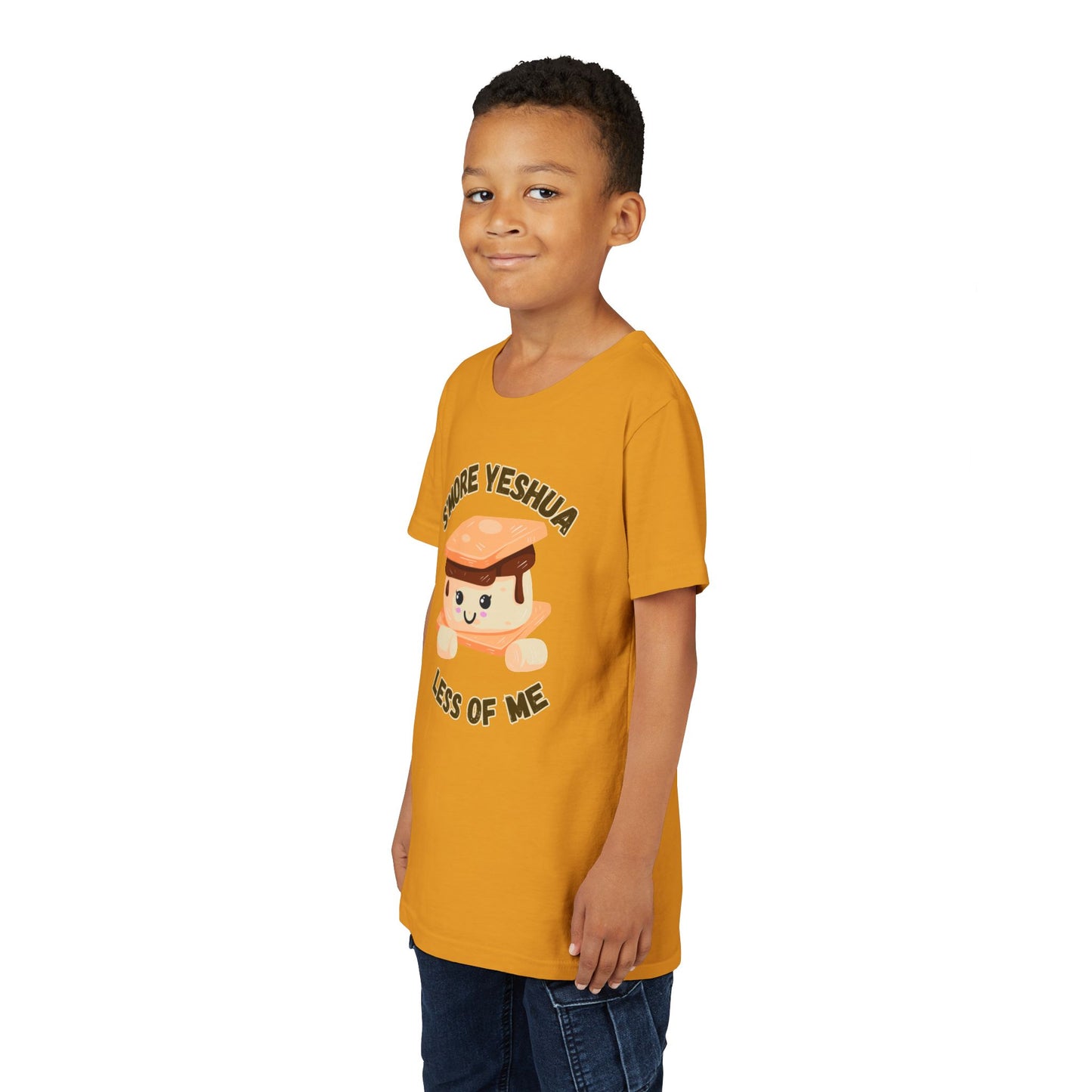 Youth T-Shirt - More Yeshua, Less of Me Shirt Cute S'mores for Sukkot