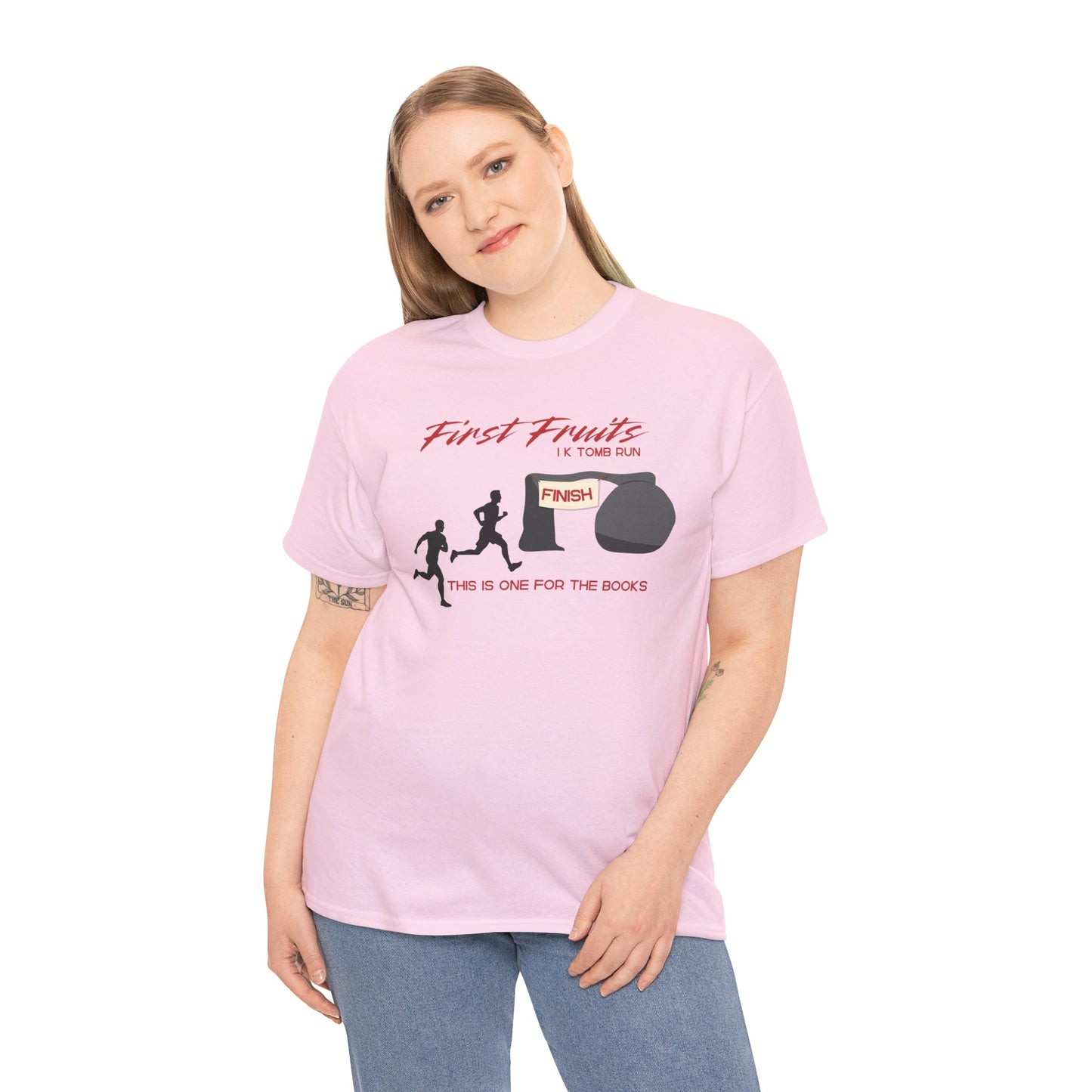 First Fruits 1k Tomb Run Unisex Tee - Funny Biblical Design