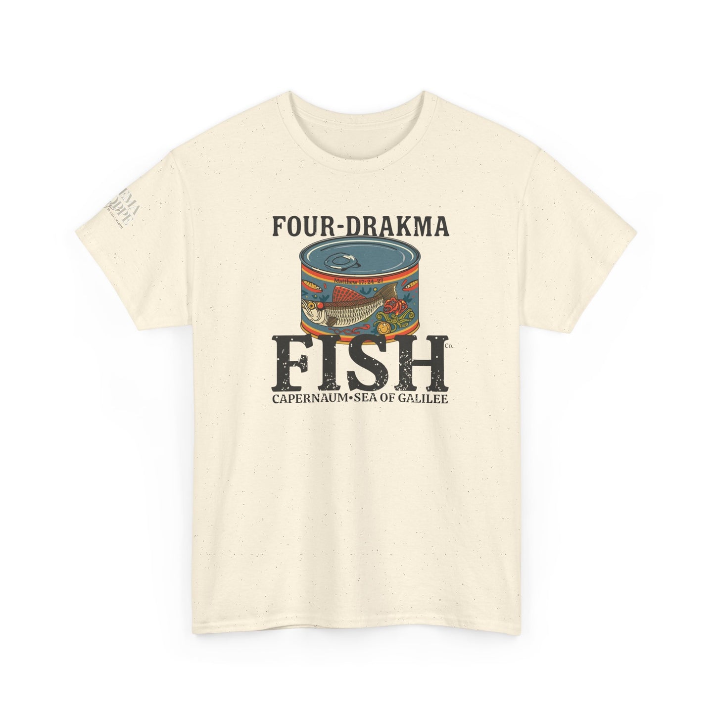 Vintage Four-Drachma Fish Co Matthew 17:24-27 Unisex Tee for Fishermen and Bible Enthusiasts