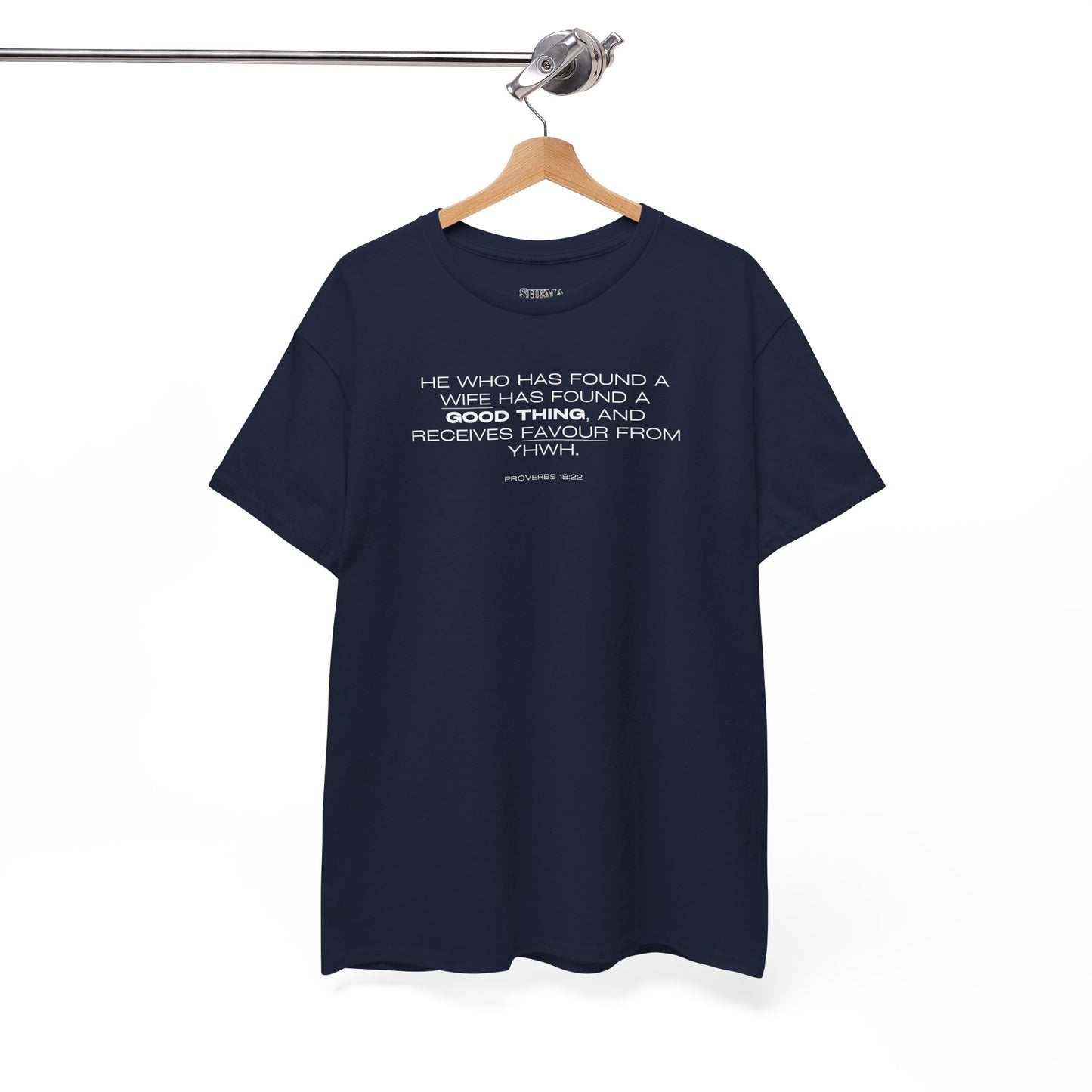 Proverbs 18:22 Men's Tee - Engagements, Weddings, Anniversaries- For The Coordinated Couple 100% Cotton