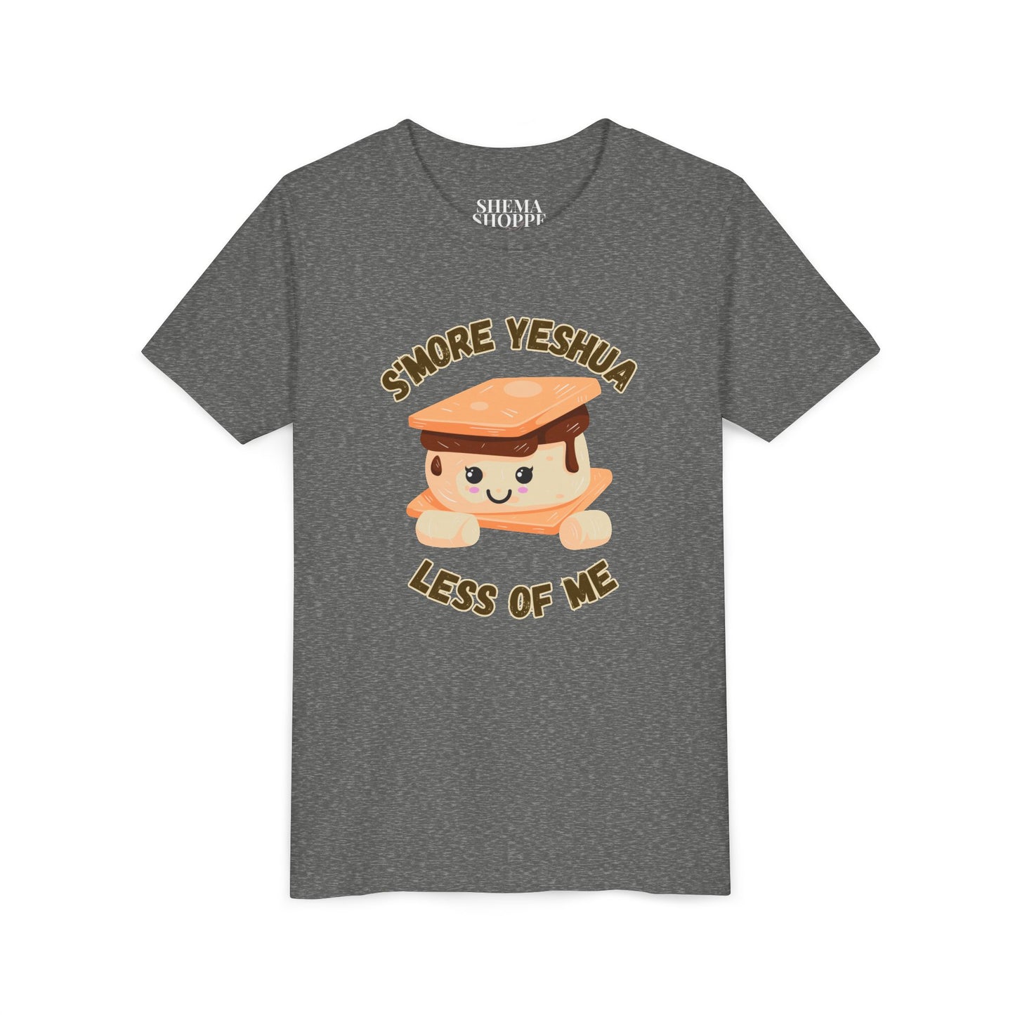 Youth T-Shirt - More Yeshua, Less of Me Shirt Cute S'mores for Sukkot