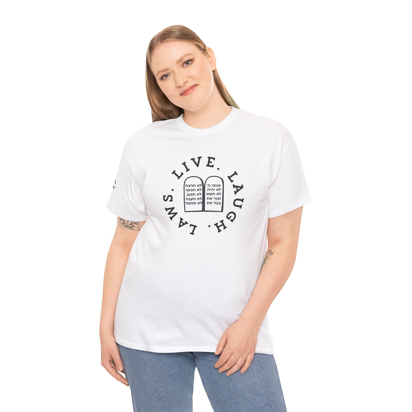 Live Laugh Laws T‑Shirt — Legal Humor Tee with Open Book Graphic