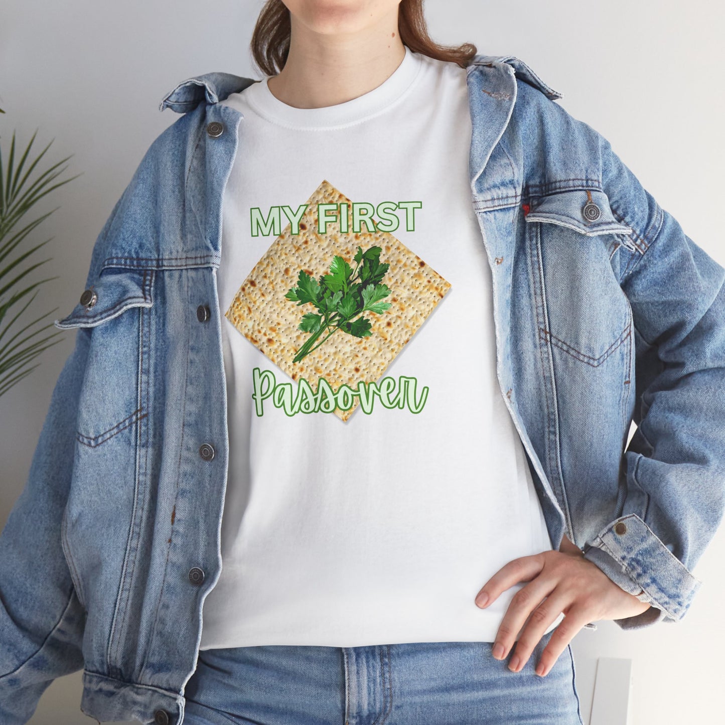 Adults My First Passover T‑Shirt — Seder Matzo & Parsley Pesach Tee
