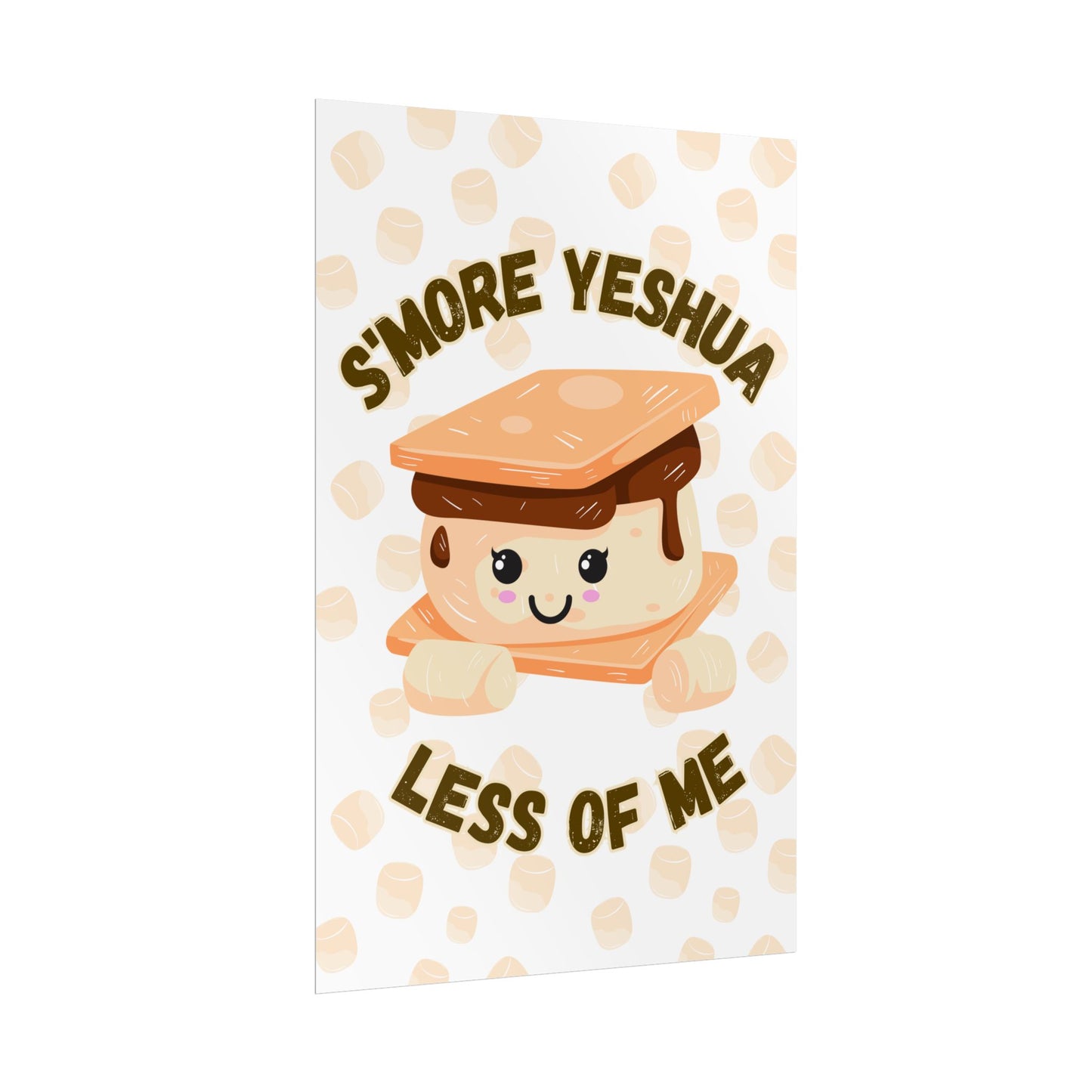 Cute S'more Yeshua Rolled Poster, Whimsical Wall Art, Sweet Kitchen Decor, Playful Gift Idea, Kids Room Wall Art