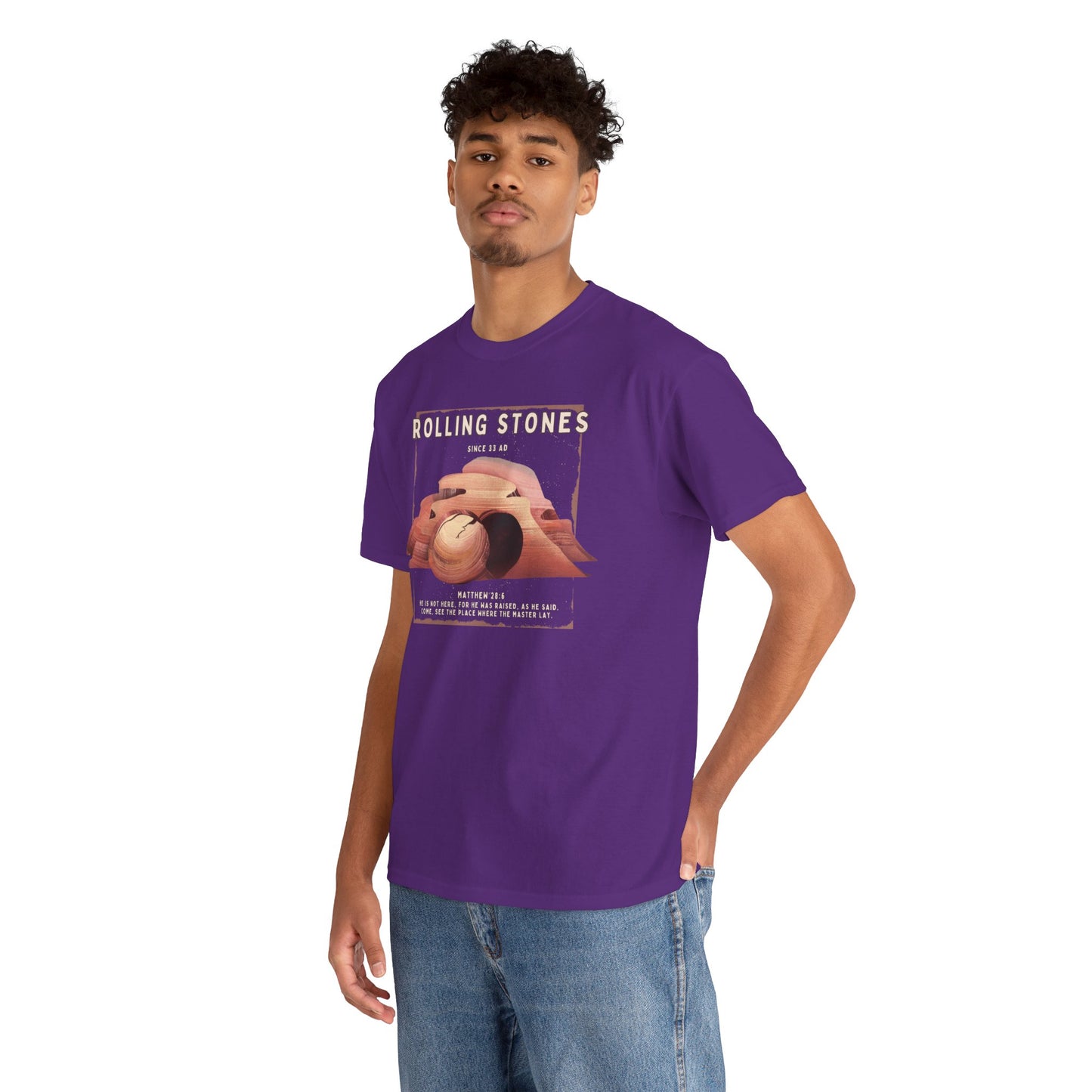 Rolling Stones Since 33 AD Biblical Graphic Tee — "Hebrew Hahas" Vintage Faith Shirt