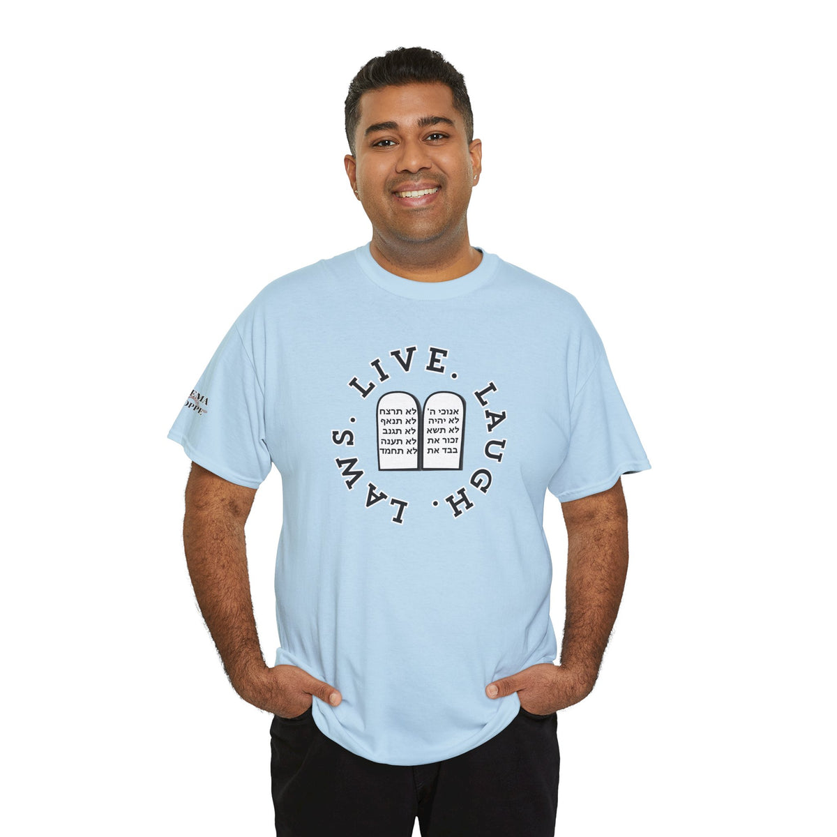 Live Laugh Laws T‑Shirt — Legal Humor Tee with Open Book Graphic