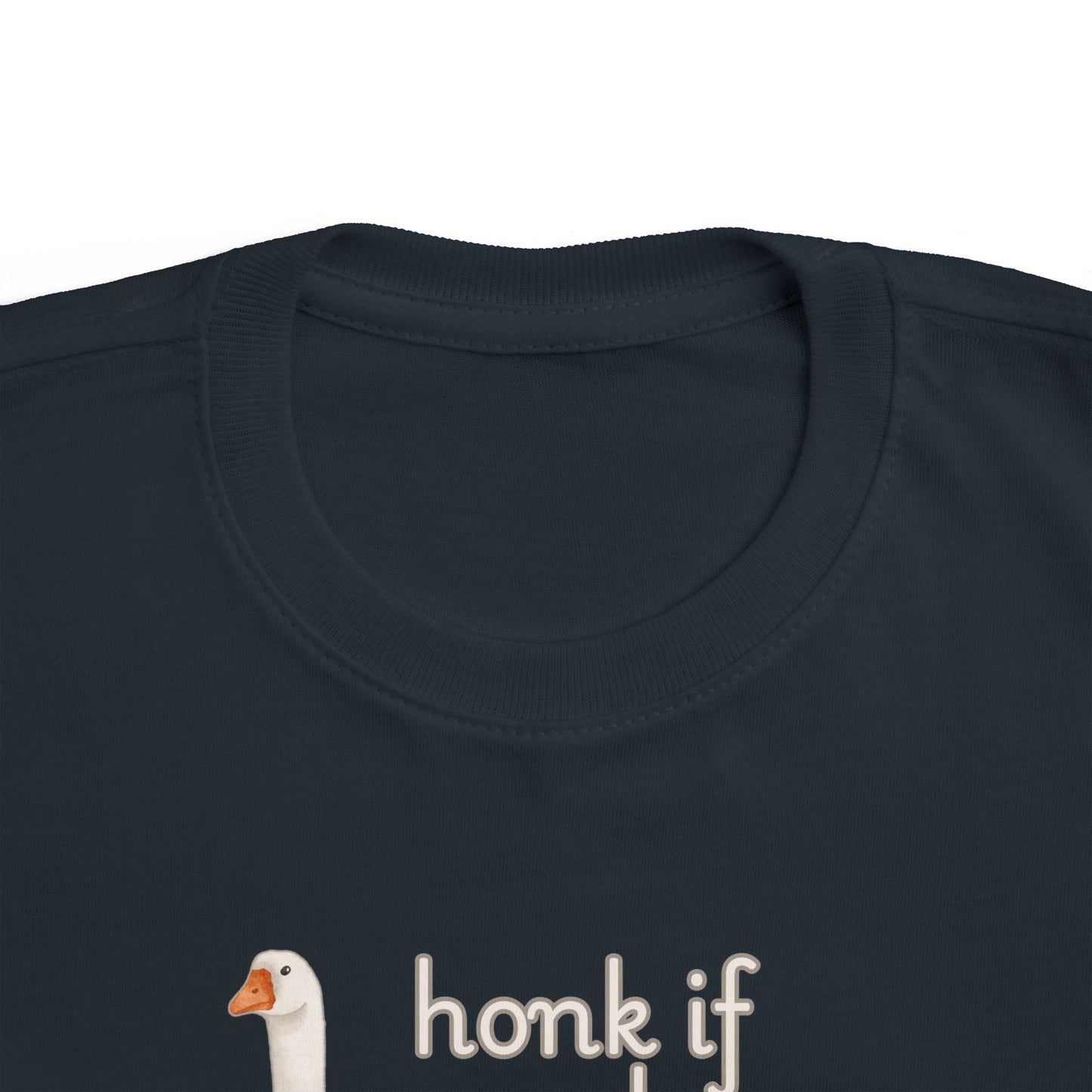 Torah Toddler Goose Tee — "Honk If You Love Yeshua" Cute Animal Baby Shirt (Canada)