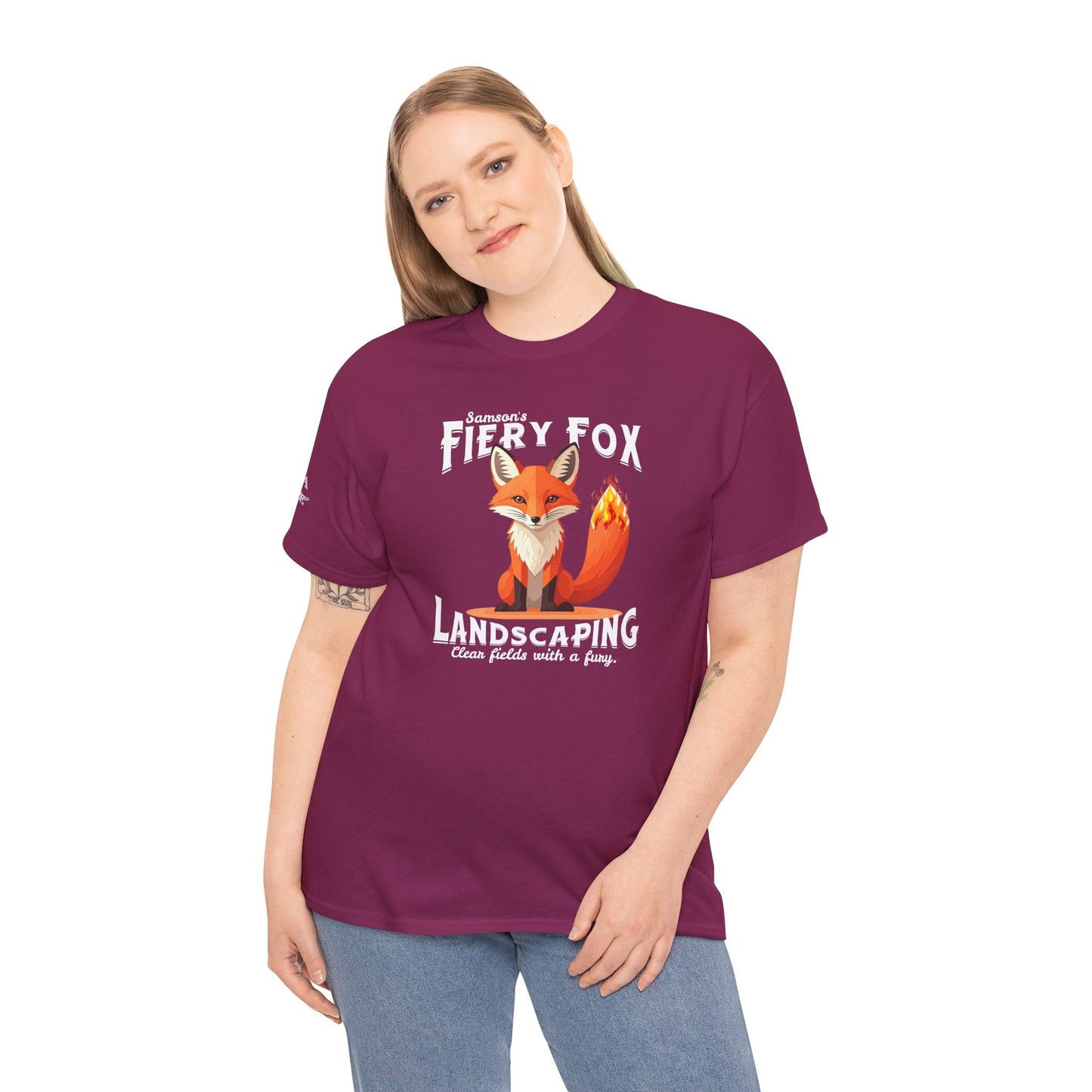 Fiery Fox Landscaping Unisex Heavy Cotton Tee - dark shades