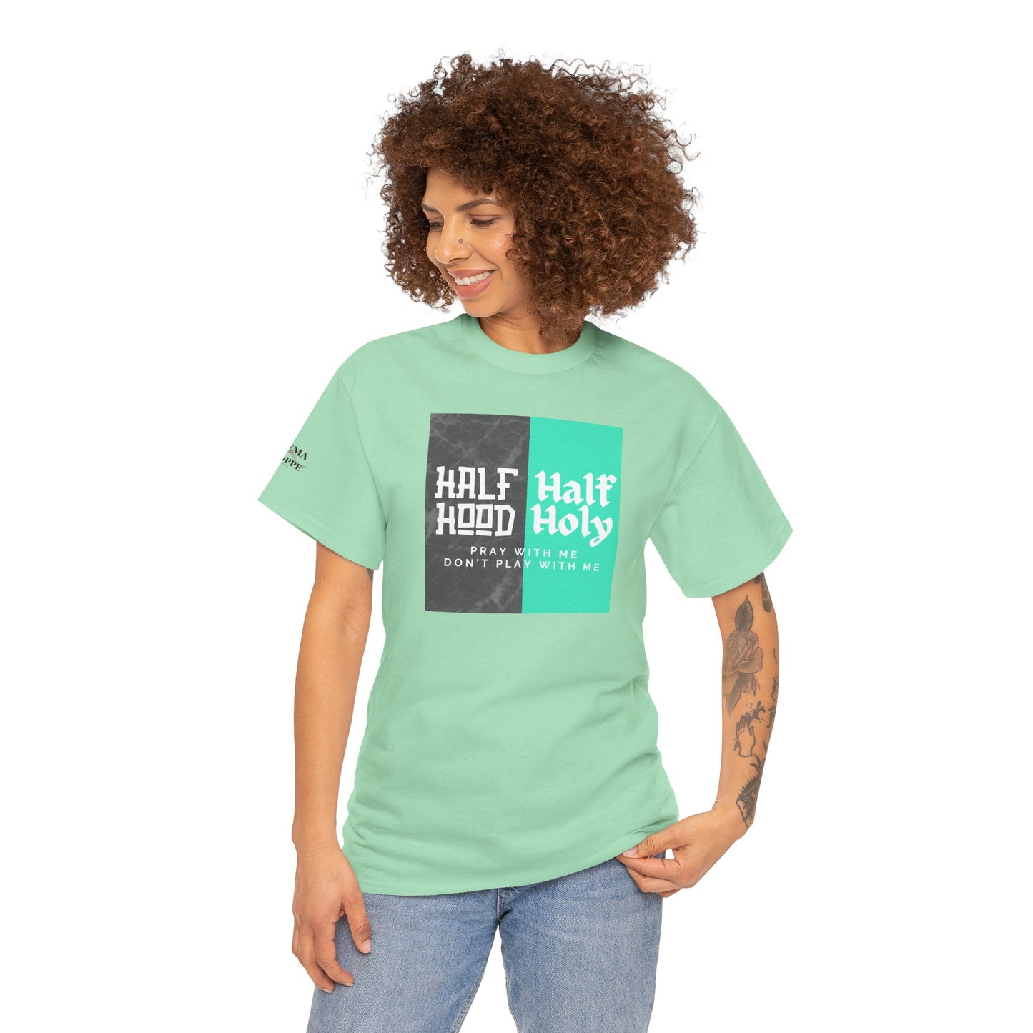 Half Hood/Half Holy Unisex Heavy Cotton Tee