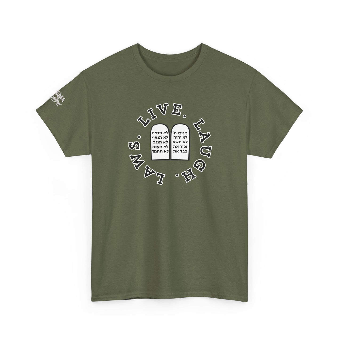 Live Laugh Laws T‑Shirt — Legal Humor Tee with Open Book Graphic