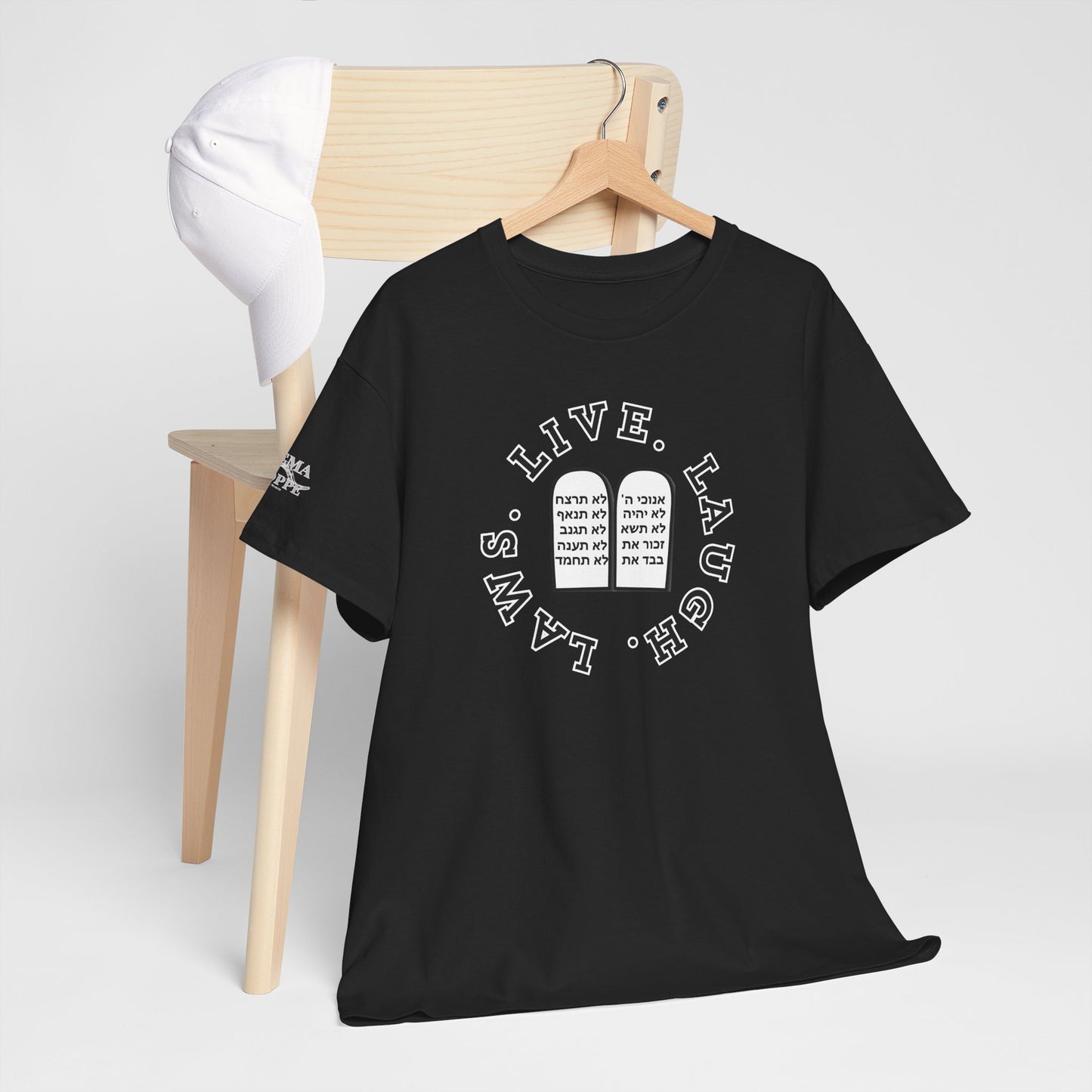 Live Laugh Laws T‑Shirt — Legal Humor Tee with Open Book Graphic