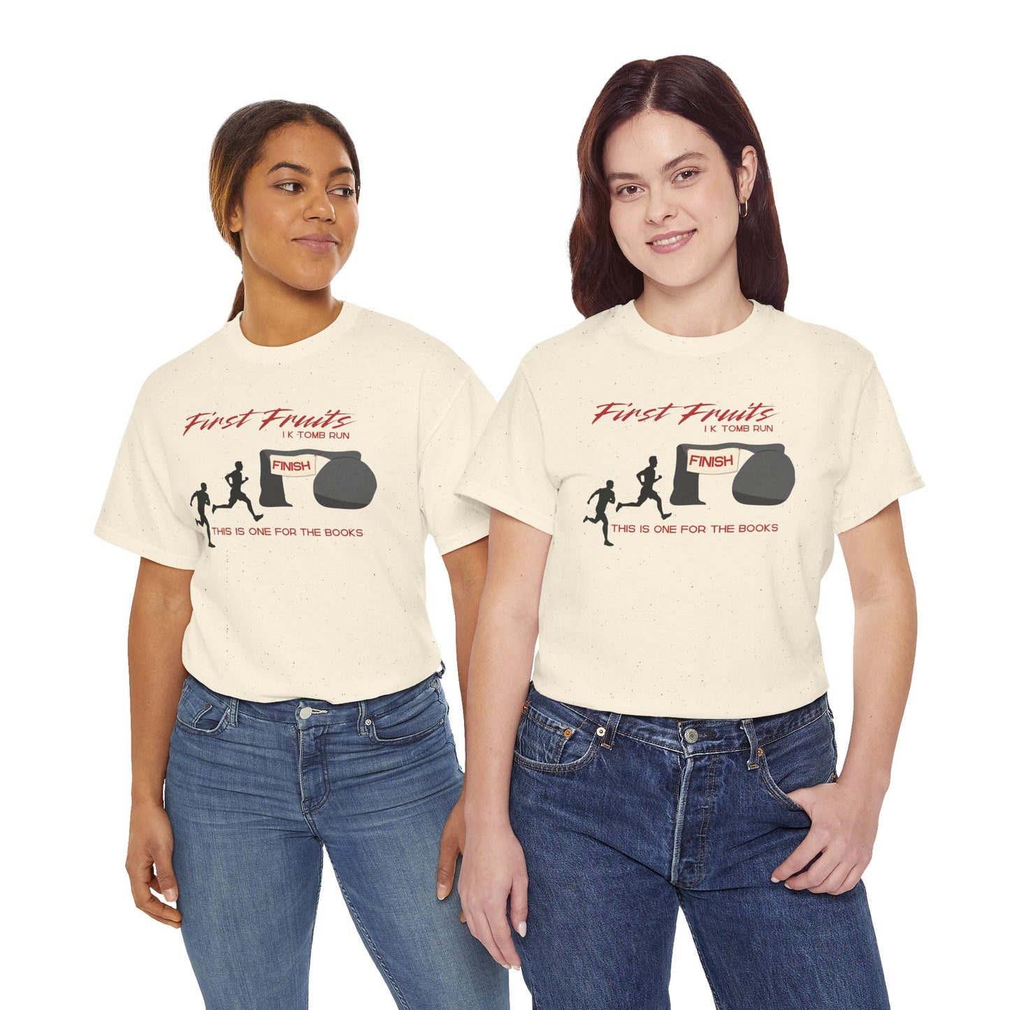 First Fruits 1k Tomb Run Unisex Tee - Funny Biblical Design