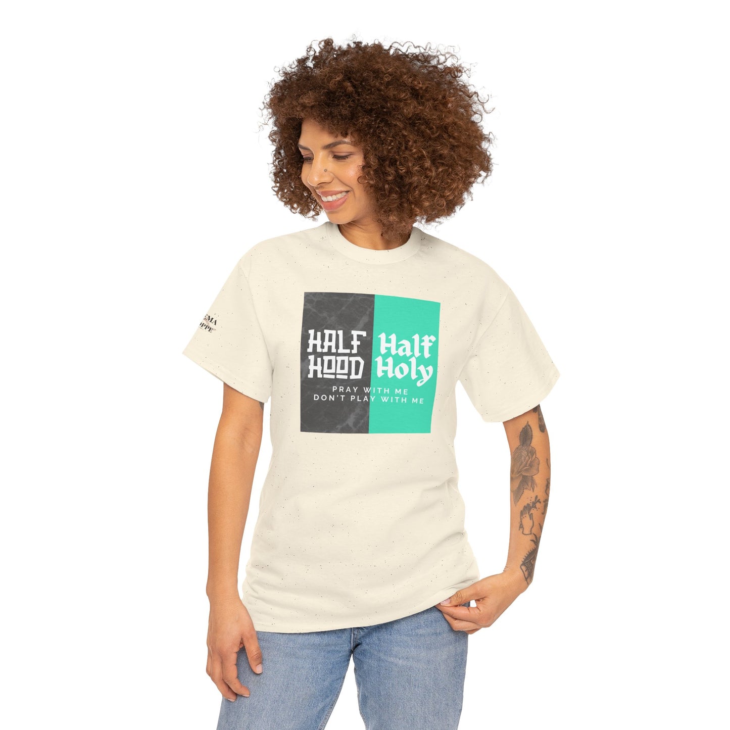 Half Hood/Half Holy Unisex Heavy Cotton Tee