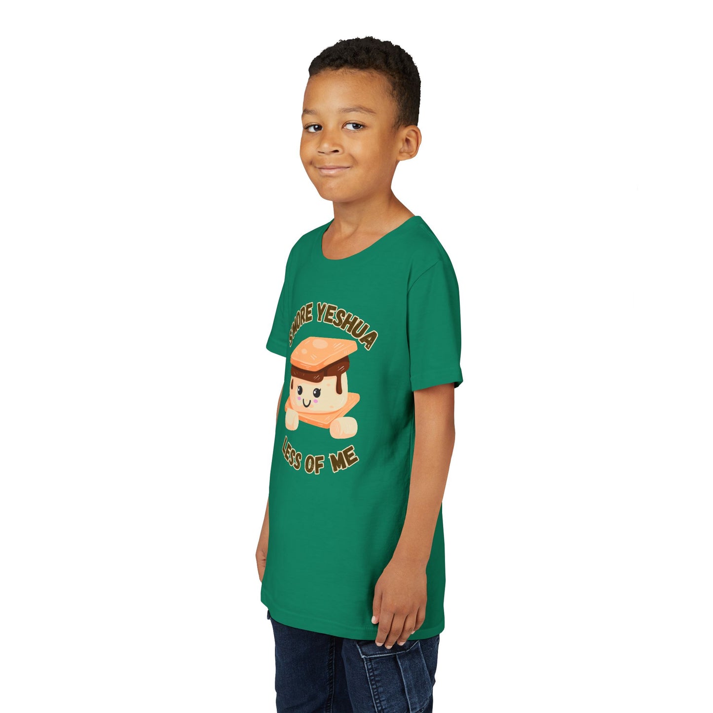 Youth T-Shirt - More Yeshua, Less of Me Shirt Cute S'mores for Sukkot