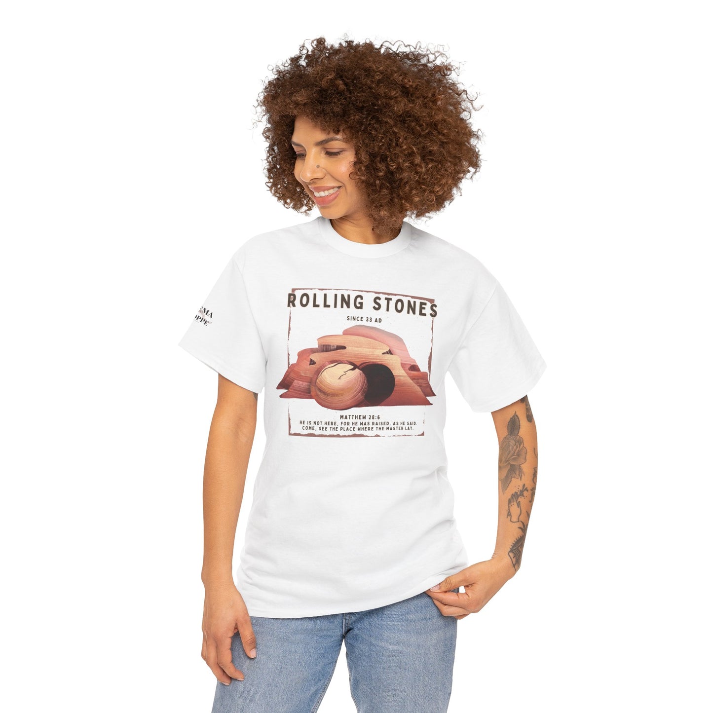 Rolling Stones Since 33 AD Biblical Graphic Tee — "Hebrew Hahas" Vintage Faith Shirt