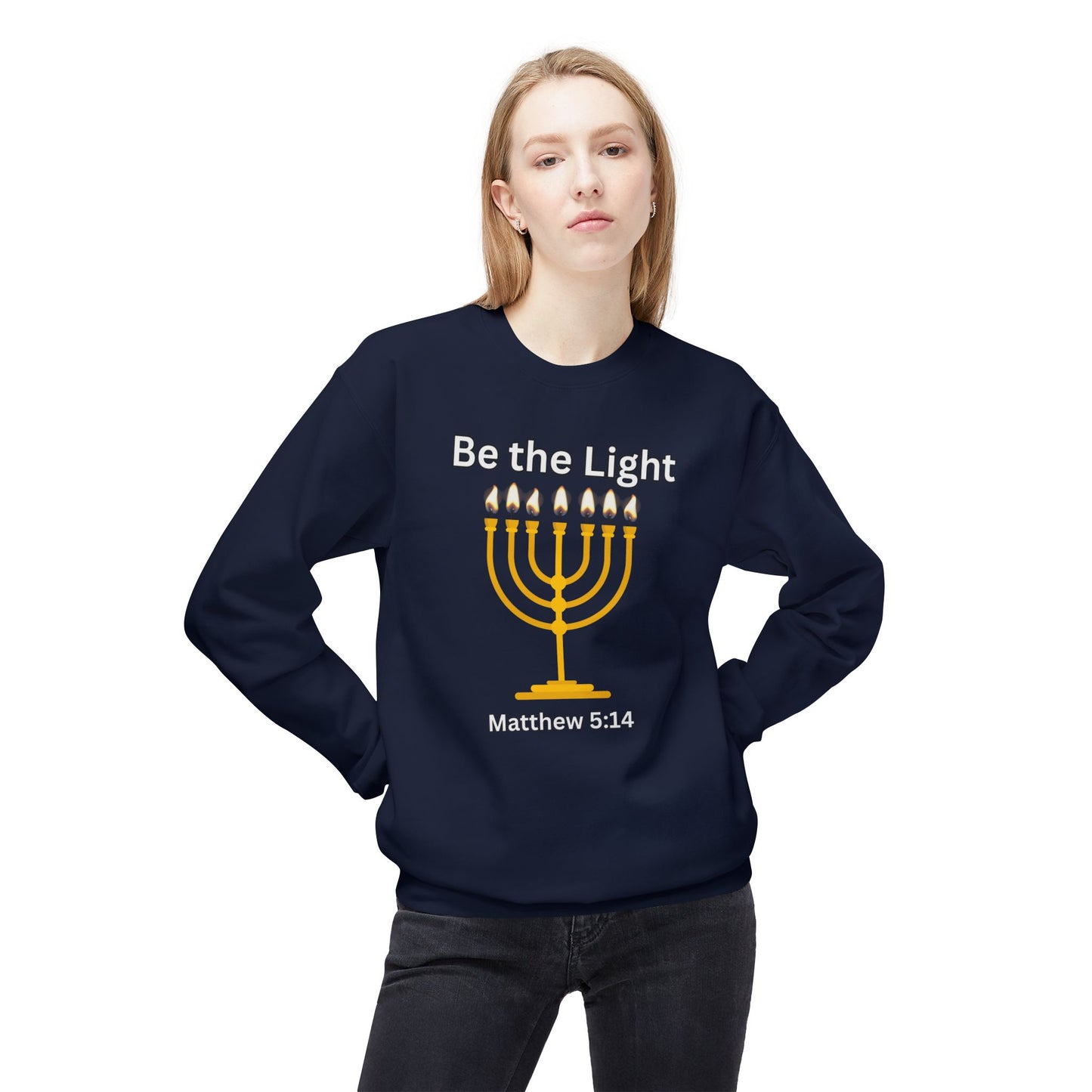 Be The Light Unisex Midweight Softstyle Fleece Crewneck Sweatshirt