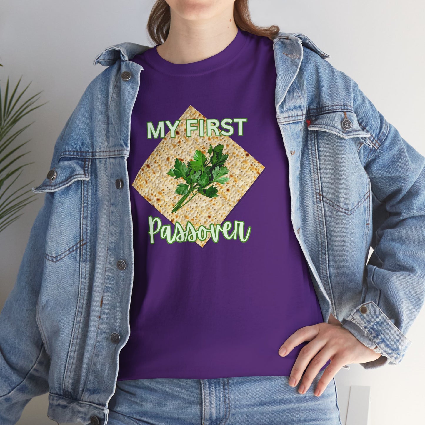 Adults My First Passover T‑Shirt — Seder Matzo & Parsley Pesach Tee
