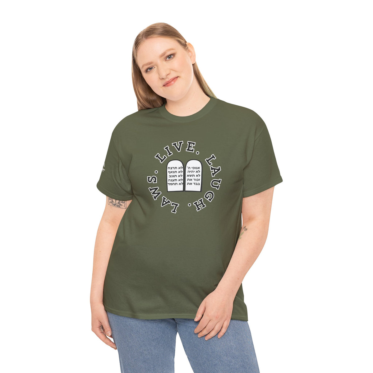 Live Laugh Laws T‑Shirt — Legal Humor Tee with Open Book Graphic