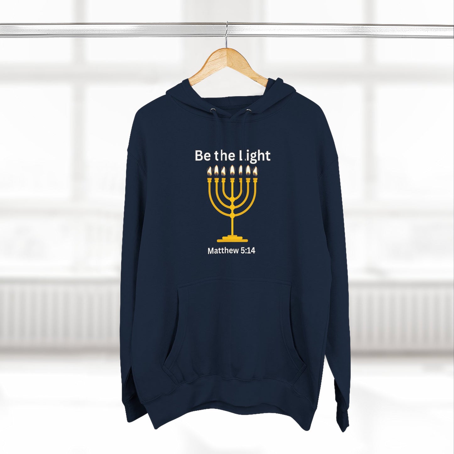 Be The Light Menorah Three-Panel Fleece Hoodie