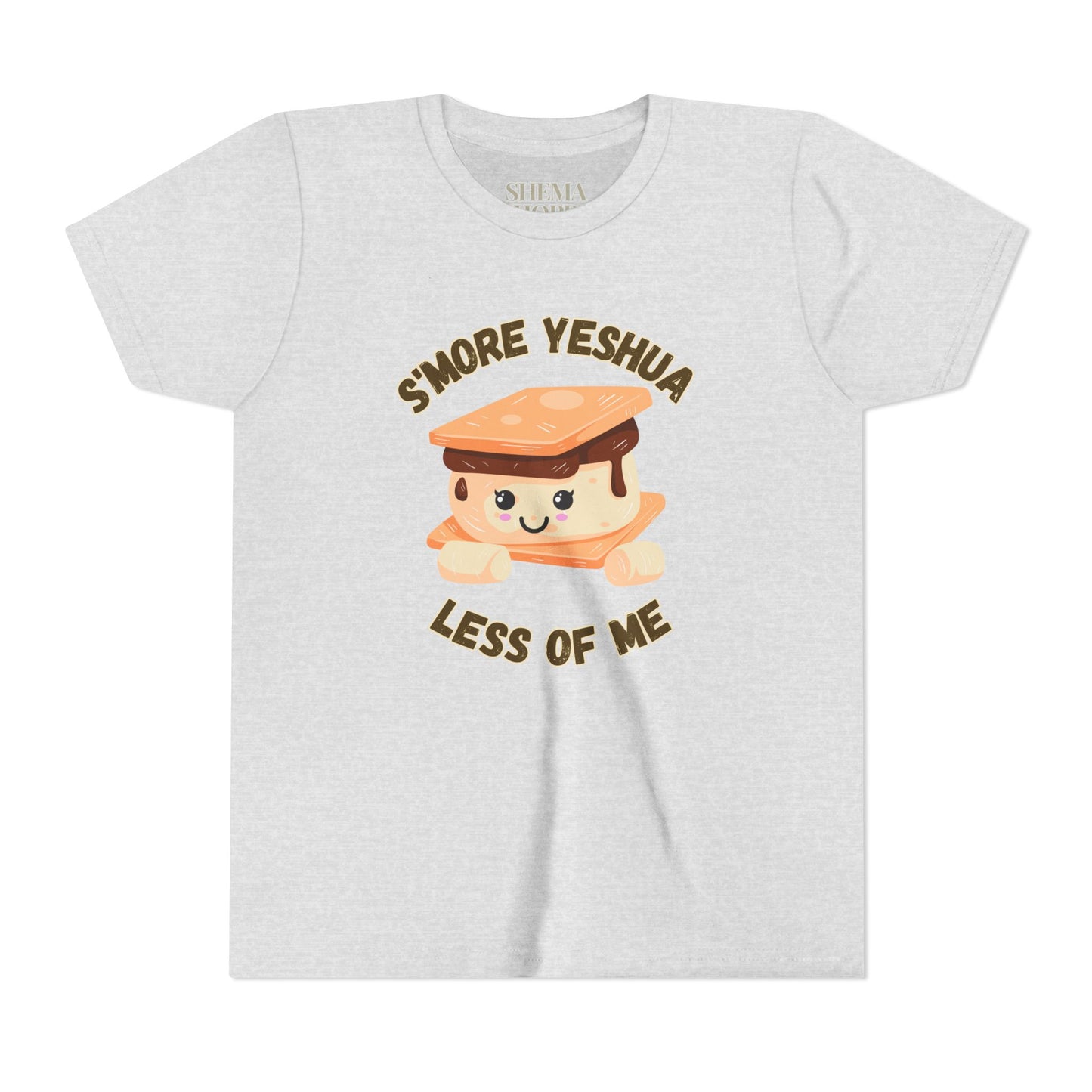 Youth T-Shirt - More Yeshua, Less of Me Shirt Cute S'mores for Sukkot